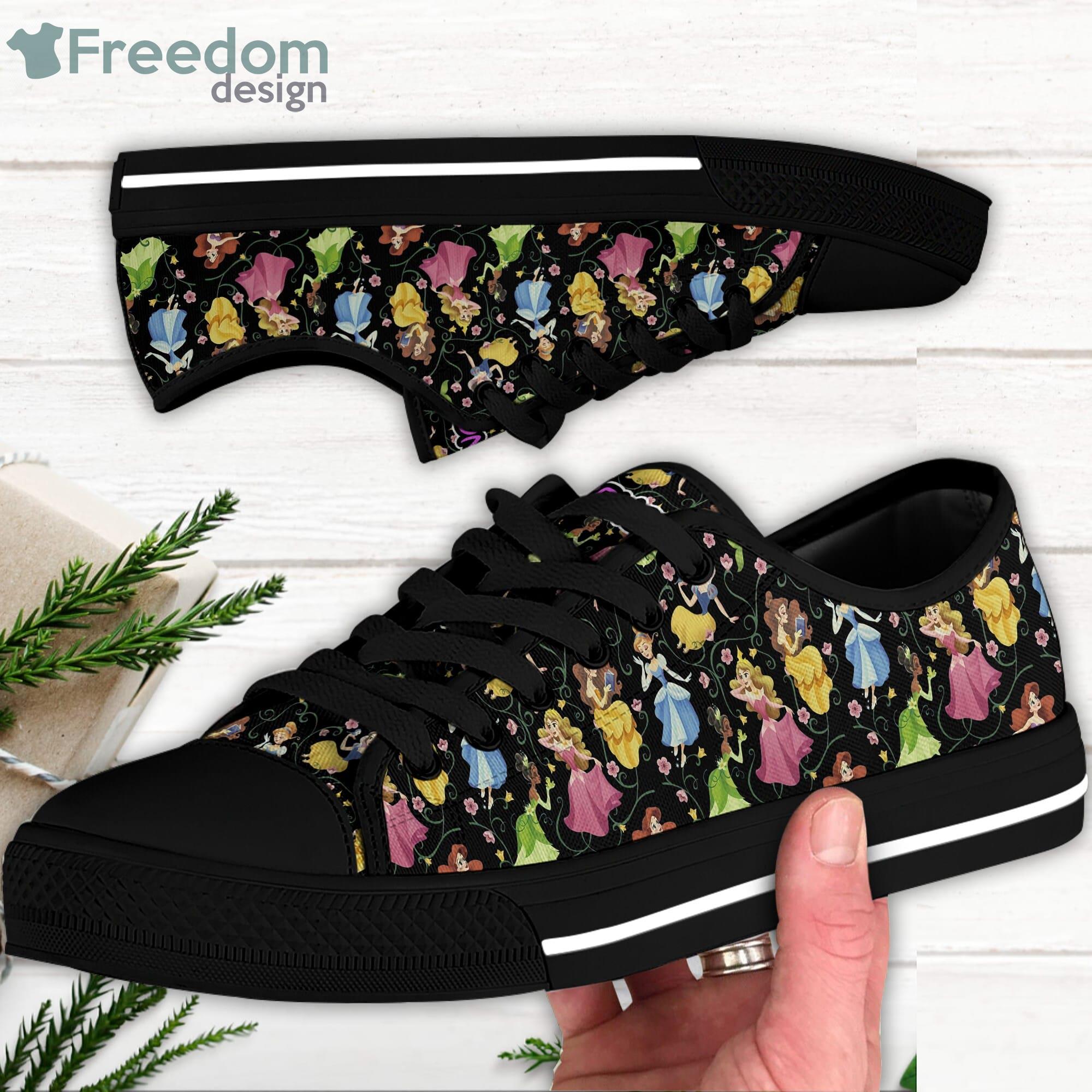 All Princess Disney Dark Side Patterns Disney Cartoon Sneakers Low Top Canvas Shoes Product Photo 2