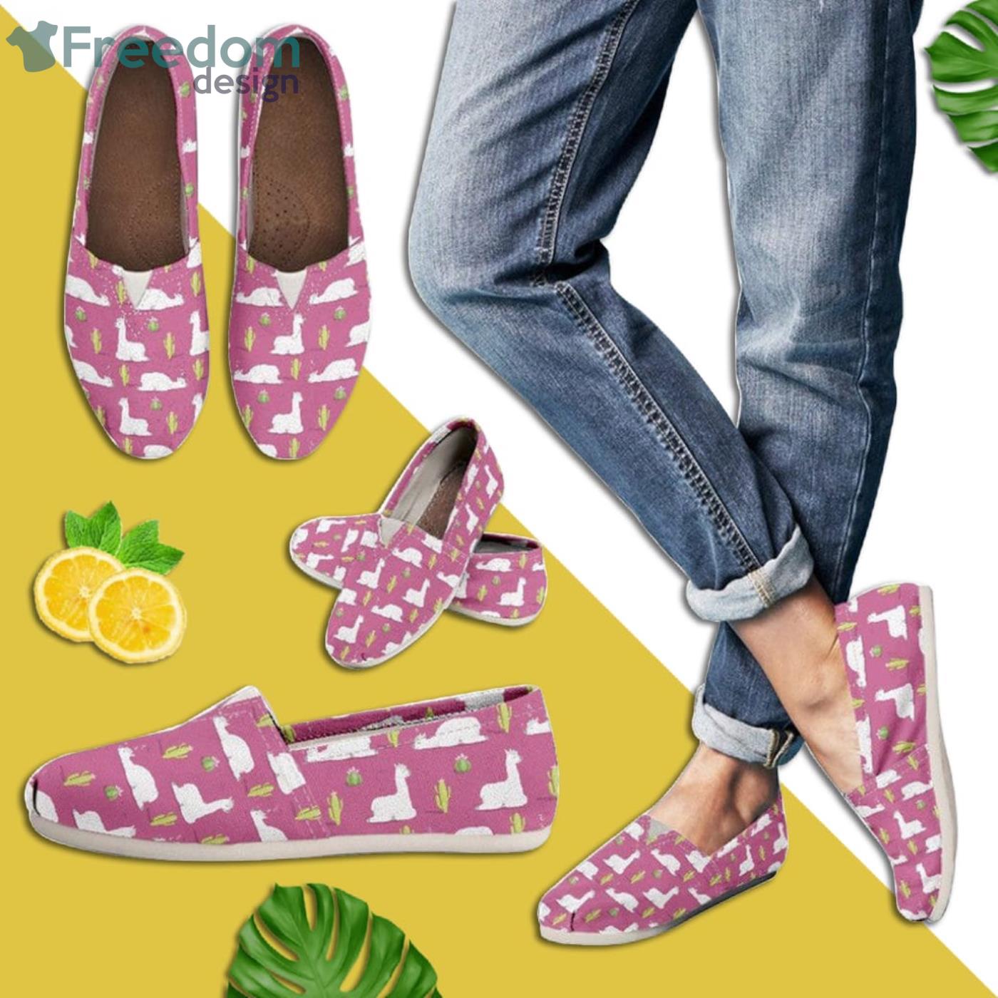 Alpaca Llama Lovely Pattern Slip On Shoes Product Photo 2