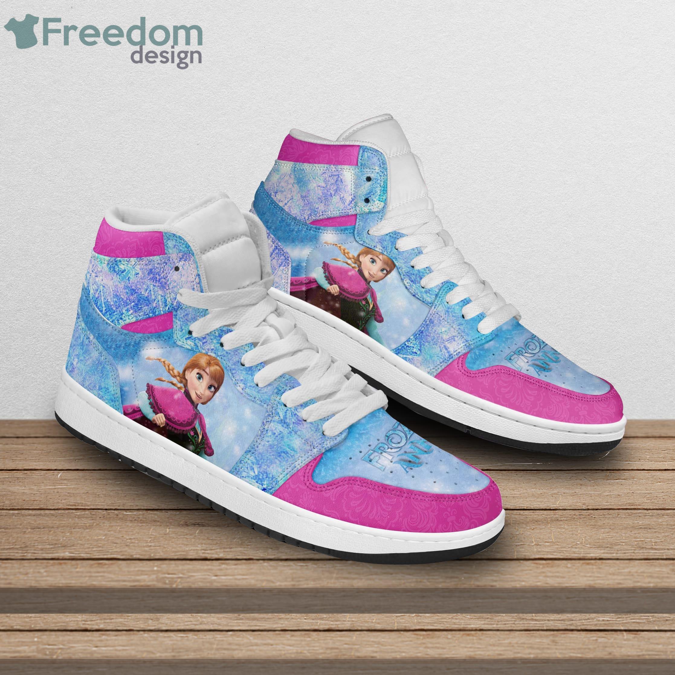 Anna Frozen Winter Snow Flake Patterns Disney Cartoon Sneakers Boots Air Jordan Hightop Shoes Product Photo 3 Anna Frozen Winter Snow Flake Patterns Disney Cartoon Sneakers Boots Air Jordan Hightop Shoes Product Photo 3