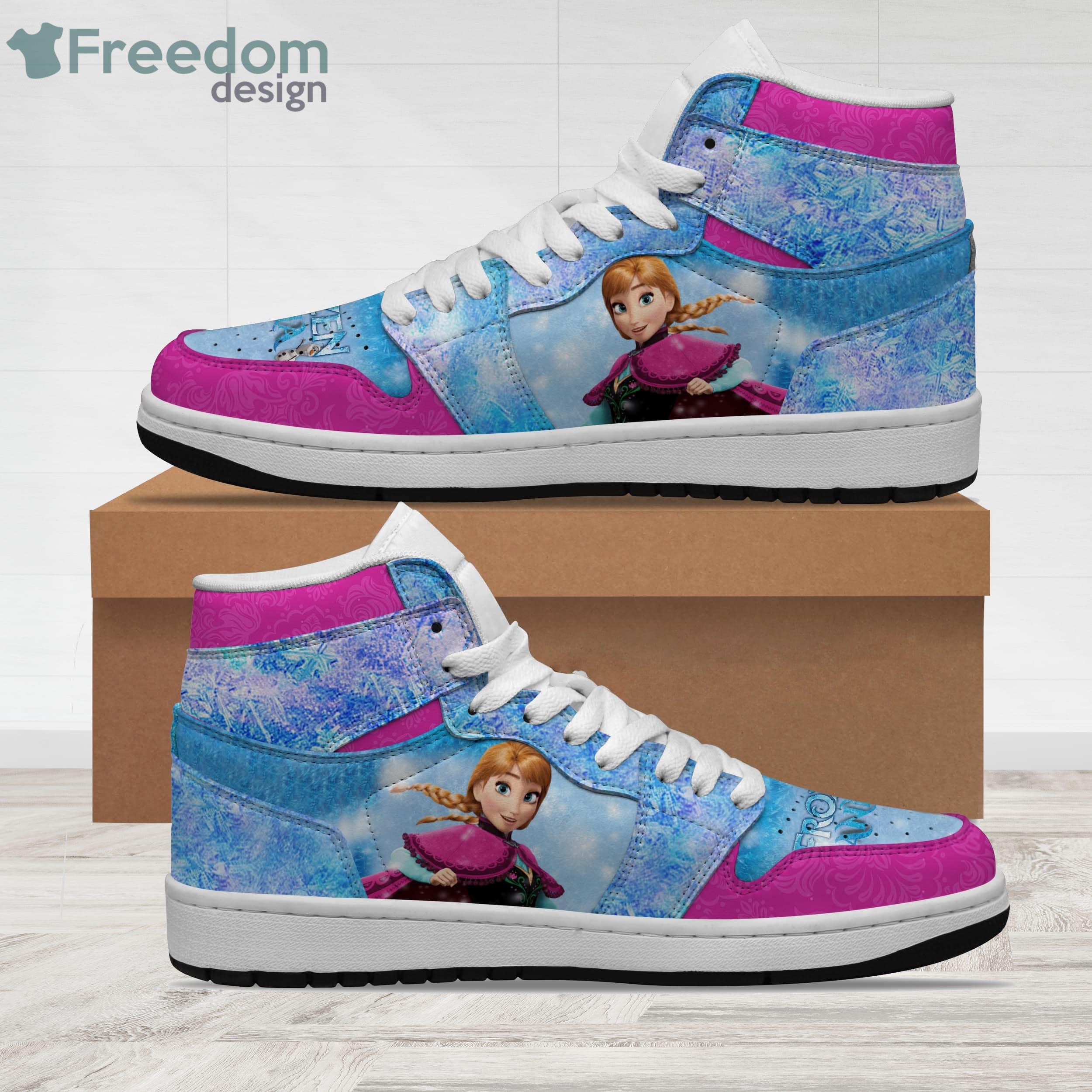 Anna Frozen Winter Snow Flake Patterns Disney Cartoon Sneakers Boots Air Jordan Hightop Shoes Product Photo 1 Anna Frozen Winter Snow Flake Patterns Disney Cartoon Sneakers Boots Air Jordan Hightop Shoes Product Photo 1