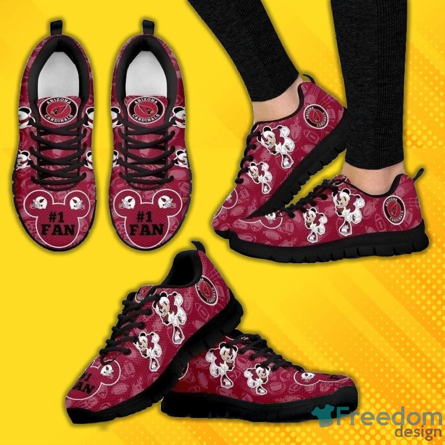 Arizona Cardinals Mickey Sneakers Shoes For Fans Product Photo 1