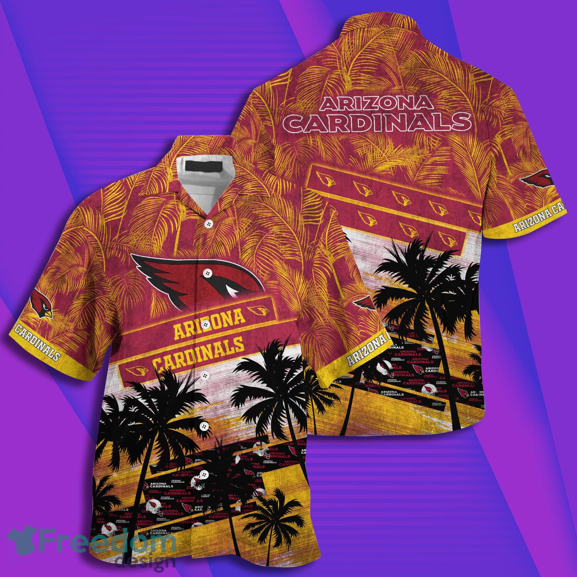 Arizona Cardinals NFL And Tropical Pattern Combo Summer Hawaiian Shirt And Pants Product Photo 1