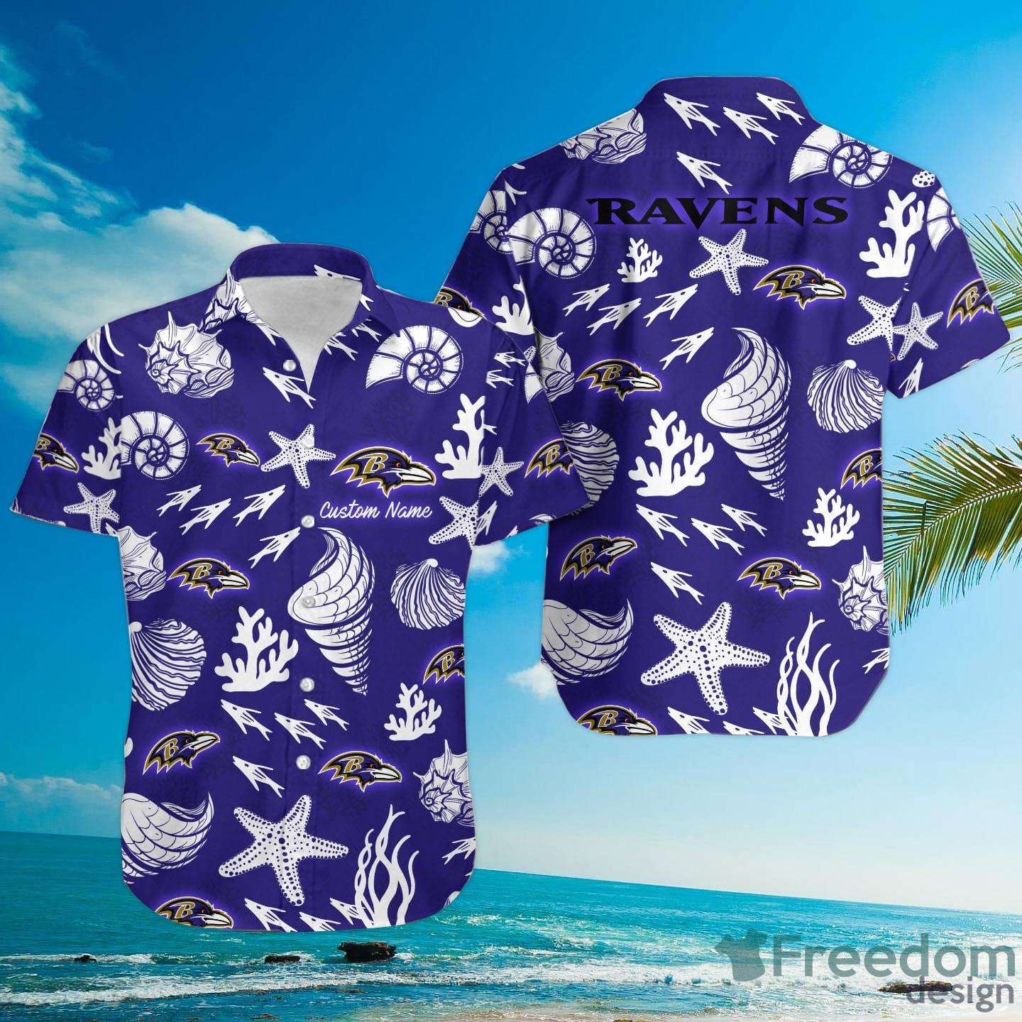 Baltimore Ravens Custom Name Hawaiian Shirt - Freedomdesign