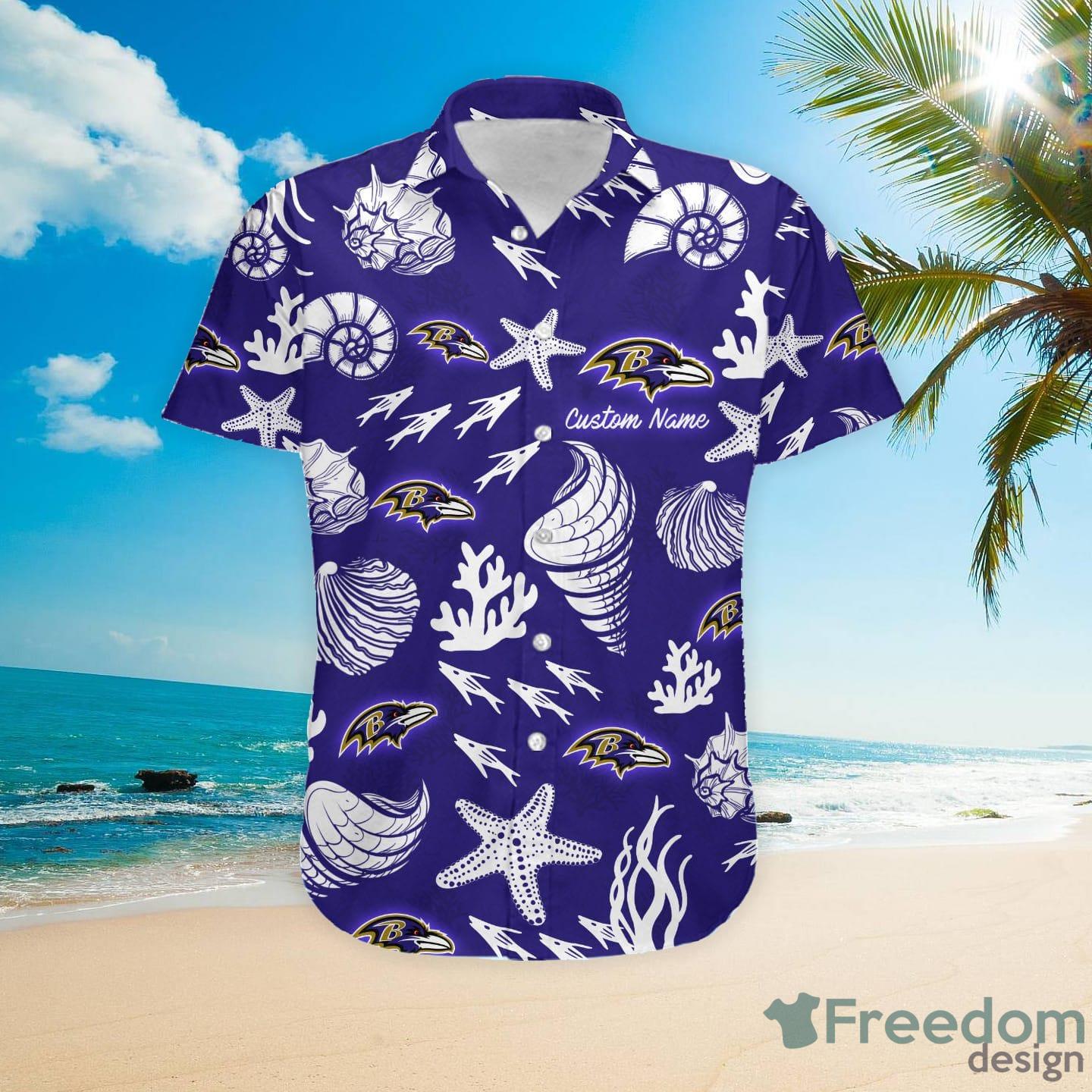 Baltimore Ravens Baby Yoda Custom Name Hawaiian Shirt - Freedomdesign