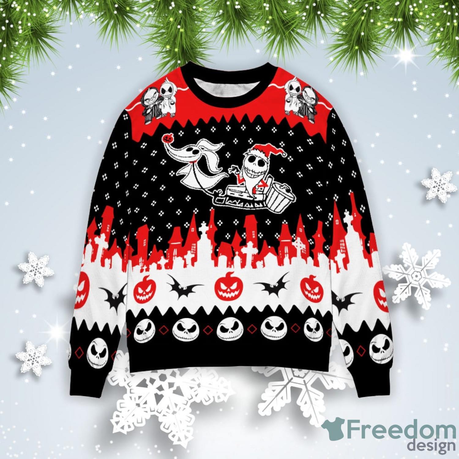 Pittsburgh Steelers Jack Skellington Face Pattern Ugly Christmas Sweater -  Freedomdesign