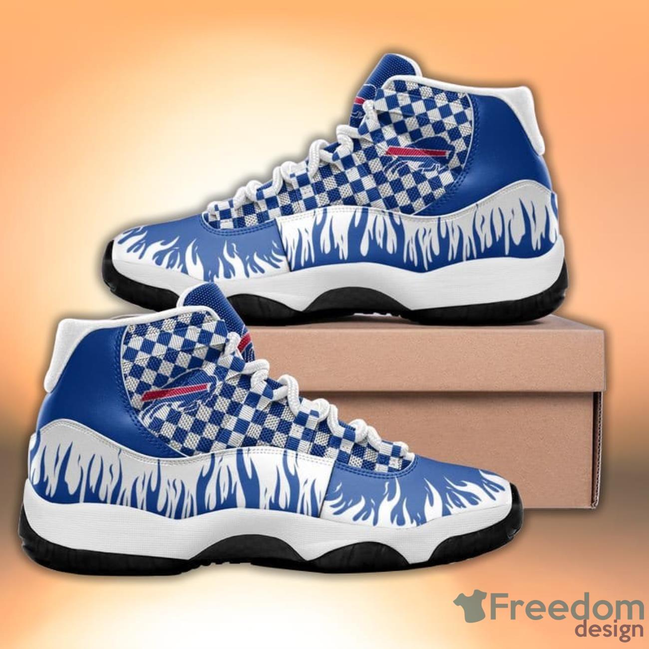 Buffalo Bills Fire Pattern Style Sneaker Air Jordan 11 Shoes - Freedomdesign