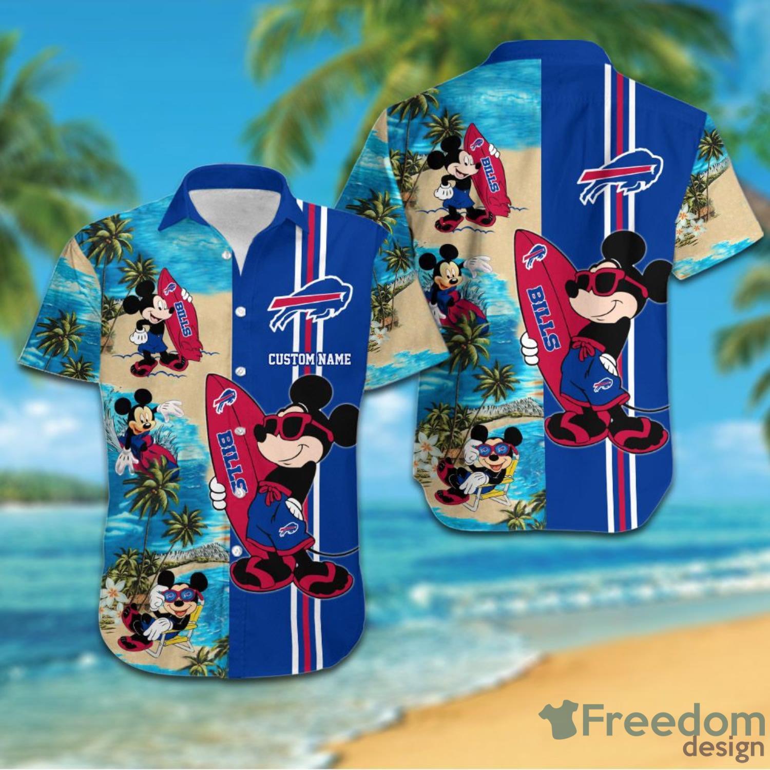 Buffalo Bills Mickey Lover Custom Name For Fans Hawaiian Shirt And Shorts Plus  Size