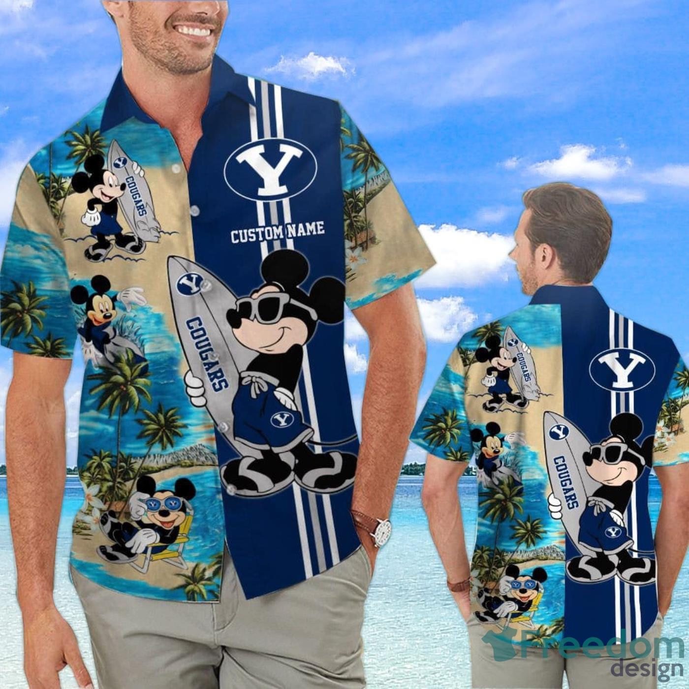 Carolina Panthers Baby Yoda Custom Name Hawaiian Shirt - Freedomdesign