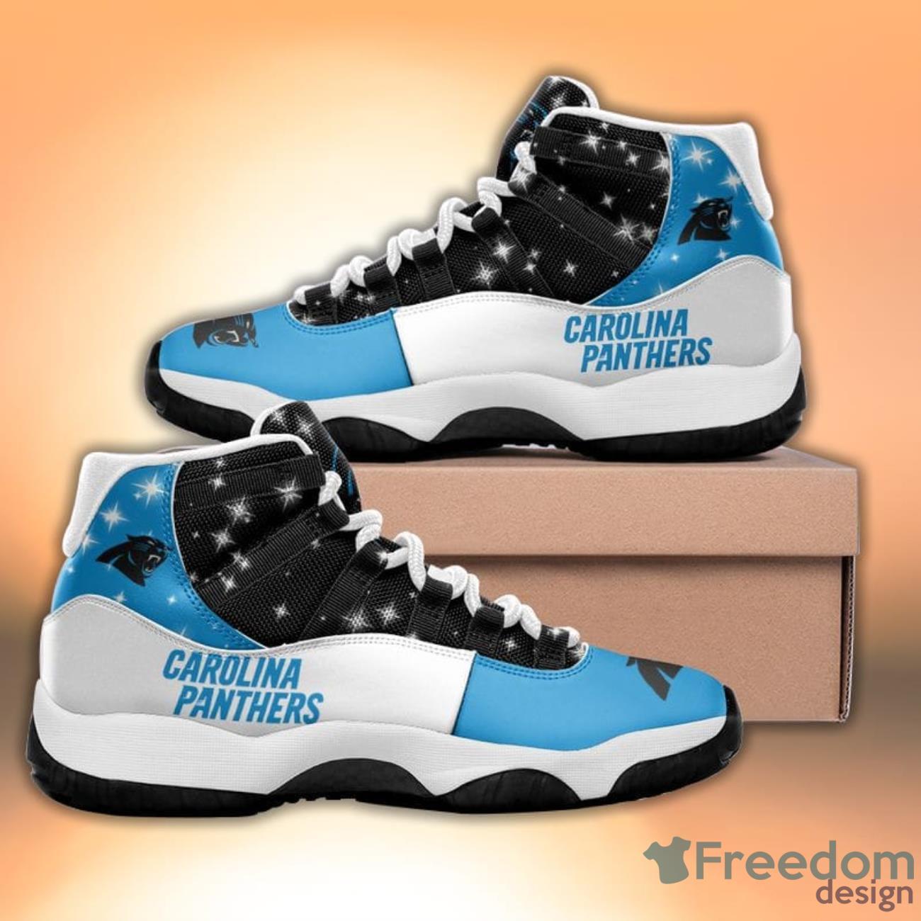 Carolina Panthers Paint Flakes Pattern Style Sneaker Air Jordan 11 Shoes