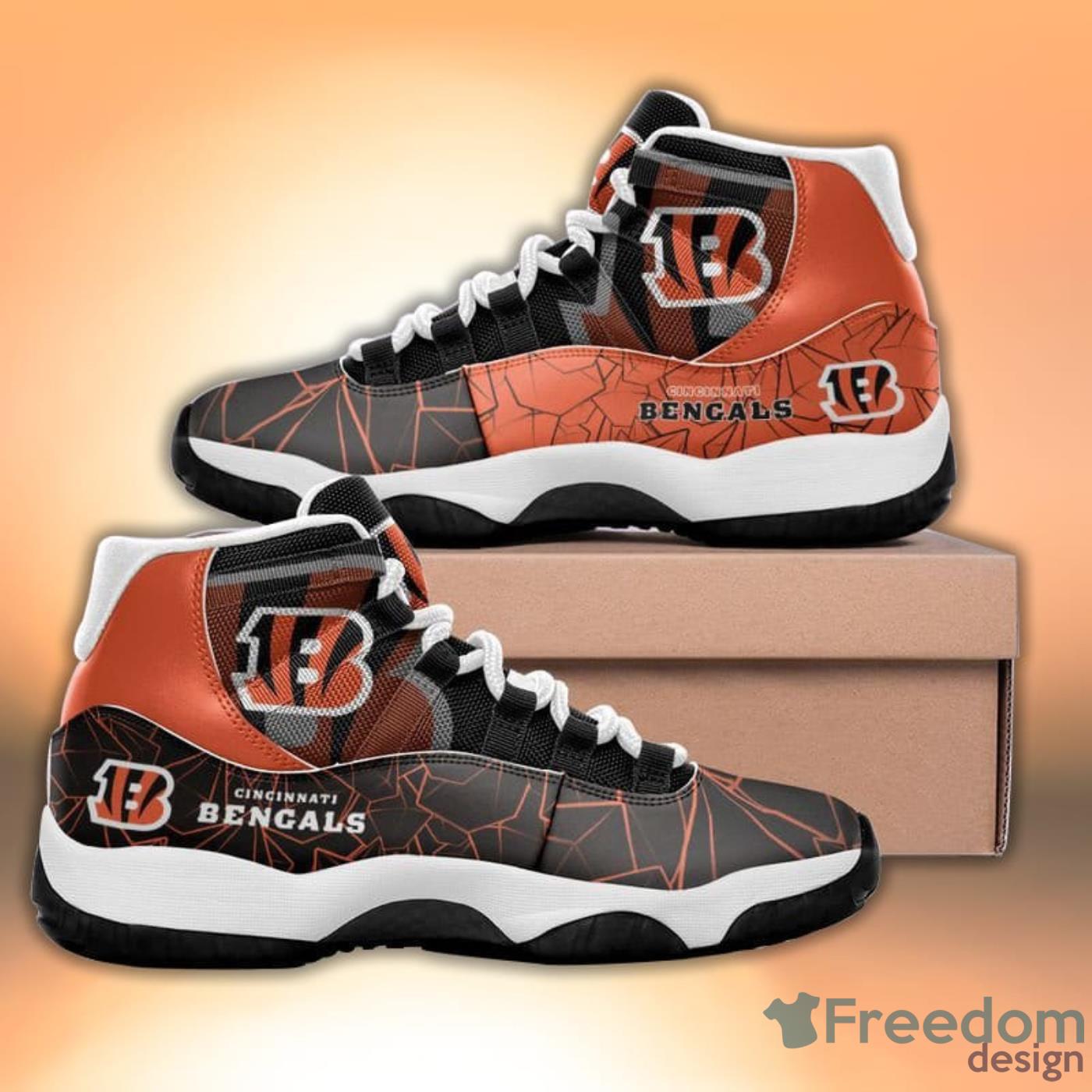 Cincinnati Bengals Air Jordan Hightop Shoes - Freedomdesign