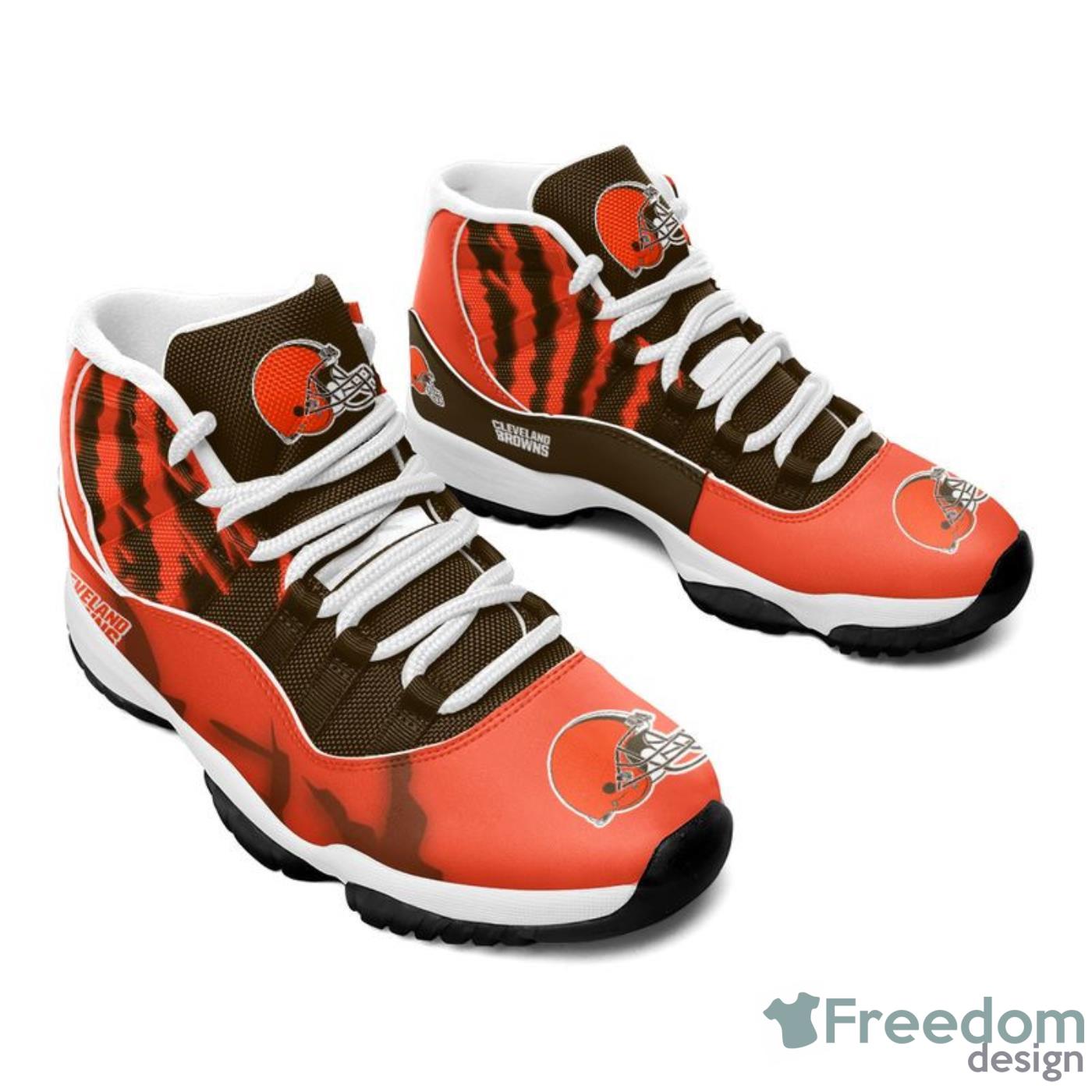 Cleveland Browns NFL Air Jordan 11 Shoes Sport Running Shoes For