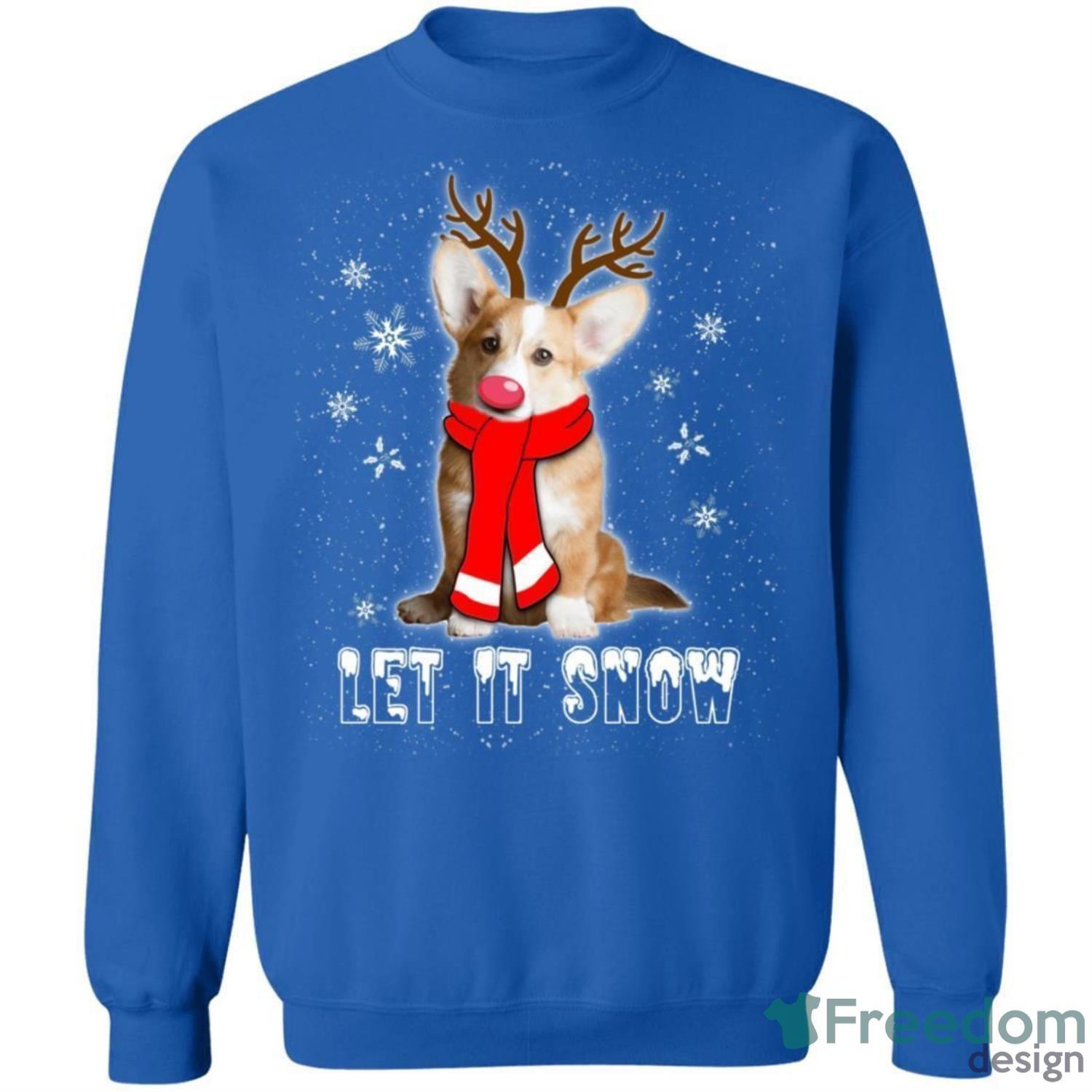 Corgi Reindeer Dog Christmas Sweater Let It Snow Christmas Sweatshirt image Corgi Reindeer Dog Christmas Sweater Let It Snow Christmas Sweatshirt Product Photo 2