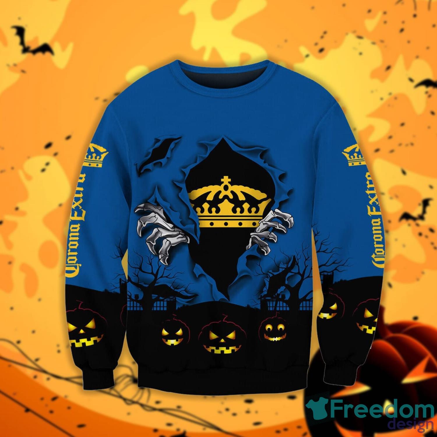 Corona Extra Scary Night Halloween Gift Sweatshirt Product Photo 1