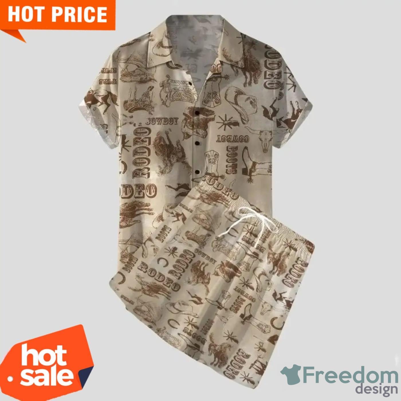 Cowboy Brown Awesome Short Sleeves Hawaiian Shirt Product Photo 4 Cowboy Brown Awesome Short Sleeves Hawaiian Shirt Product Photo 4