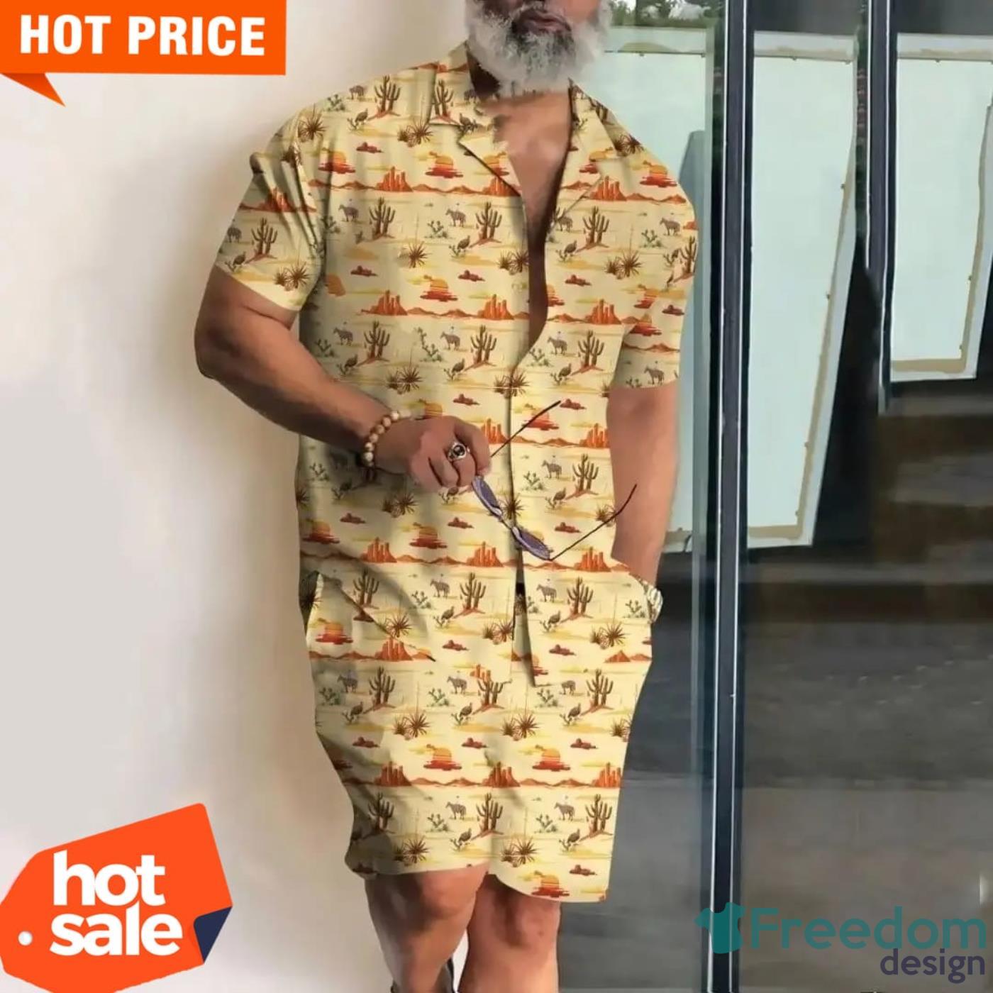 Cowboy Desert All Over Print Hawaiian Shirt Product Photo 3 Cowboy Desert All Over Print Hawaiian Shirt Product Photo 3