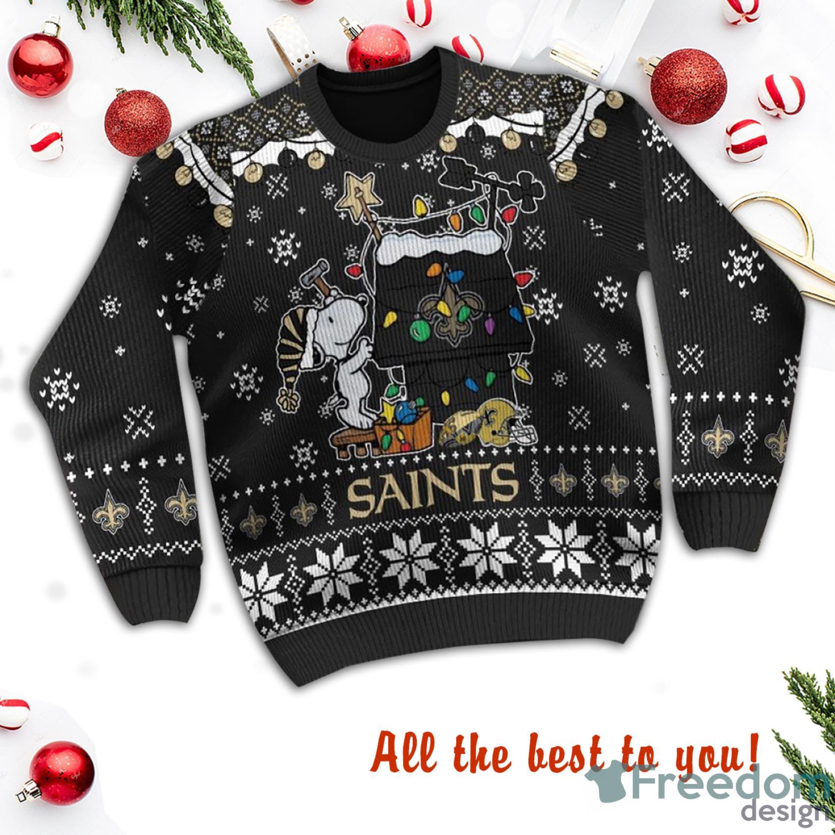 Personalized New Orleans Saints Custom Name And Number Ugly Christmas  Sweater 3D Gift For Men And Women