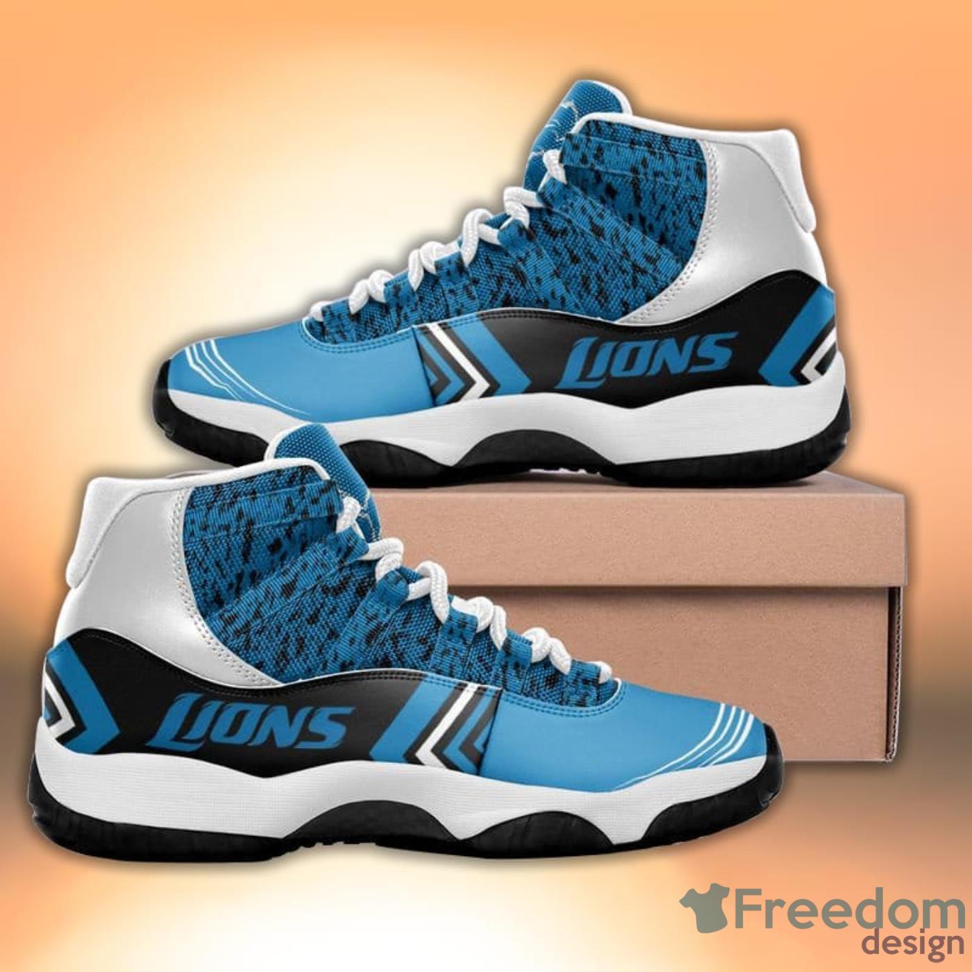 Detroit Lions Air Jordan Hightop Shoes - Freedomdesign