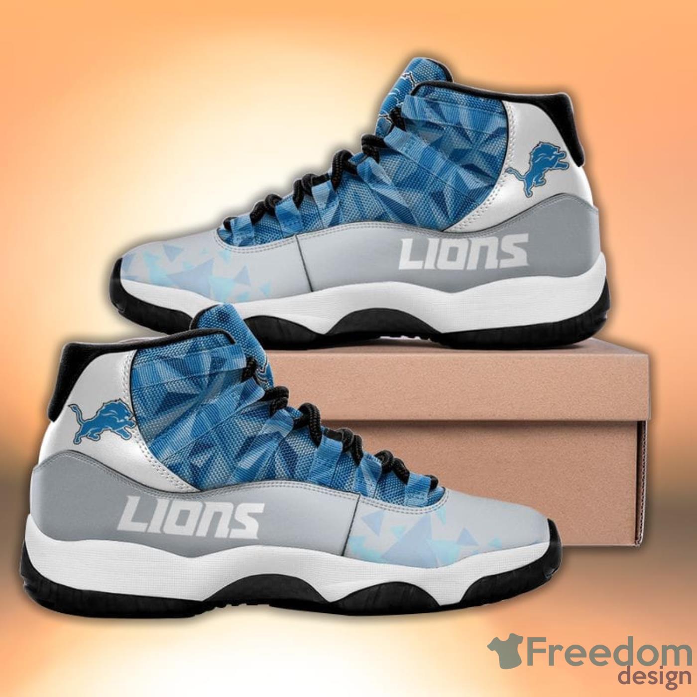 Detroit Lions Air Jordan Hightop Shoes - Freedomdesign