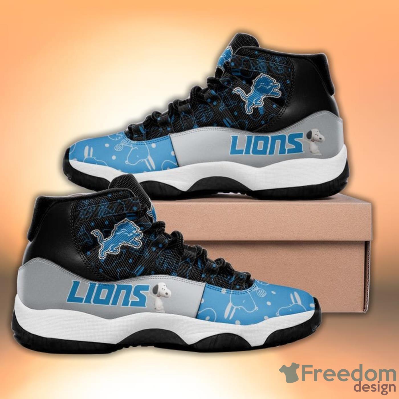 Detroit Lions Custom Name Air Jordan 11 Sneakers Shoes