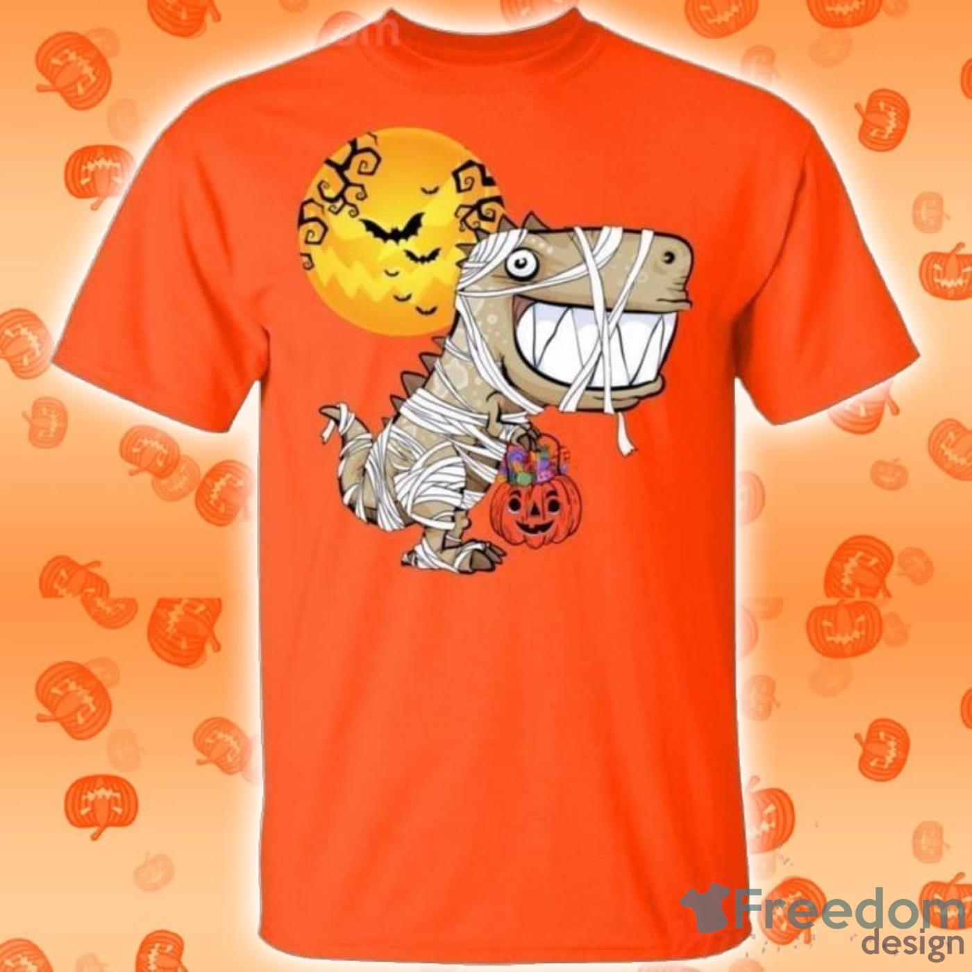 Dinosaur In Mummy Halloween Funny T Shirt image Dinosaur In Mummy Halloween Funny T-Shirt Product Photo 2
