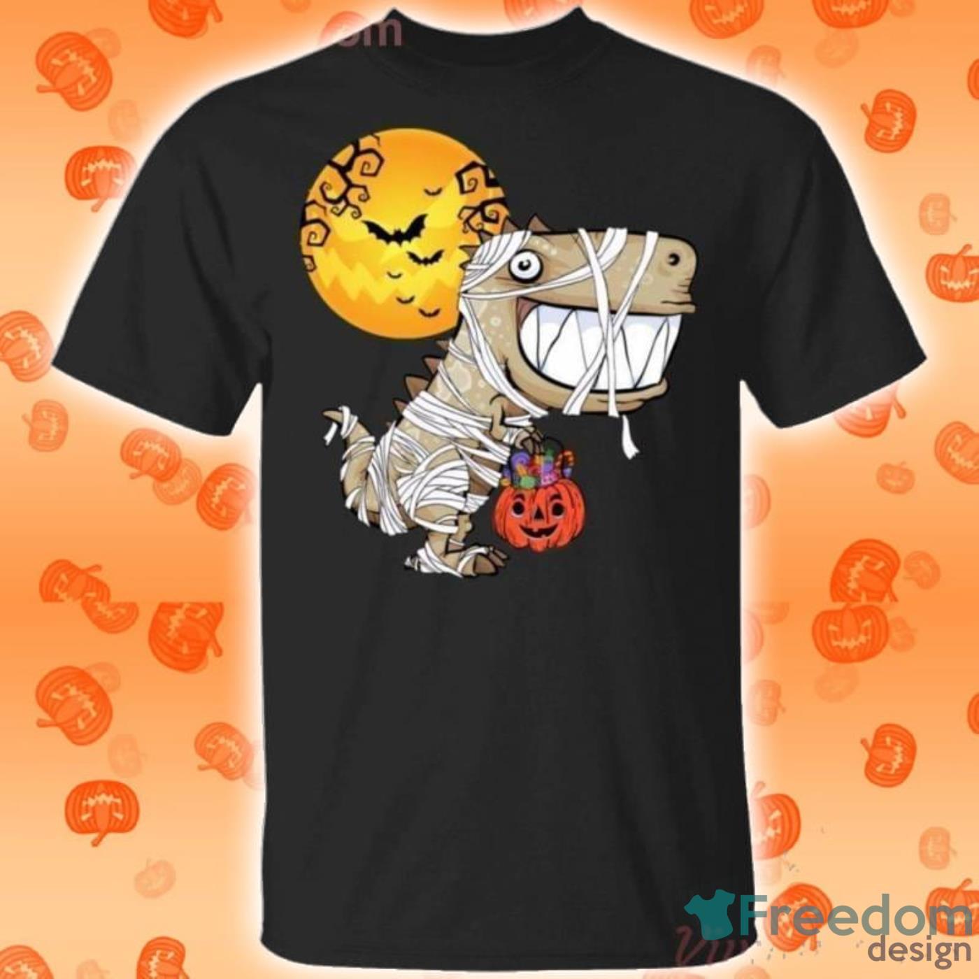 Dinosaur In Mummy Halloween Funny T-Shirt Product Photo 1 Dinosaur In Mummy Halloween Funny T-Shirt Product Photo 1