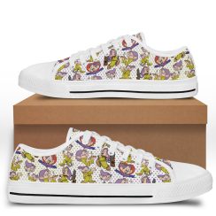 Dopey Dwarf Patterns Disney Cartoon Sneakers Low Top Canvas Shoes-Men's Shoes-White