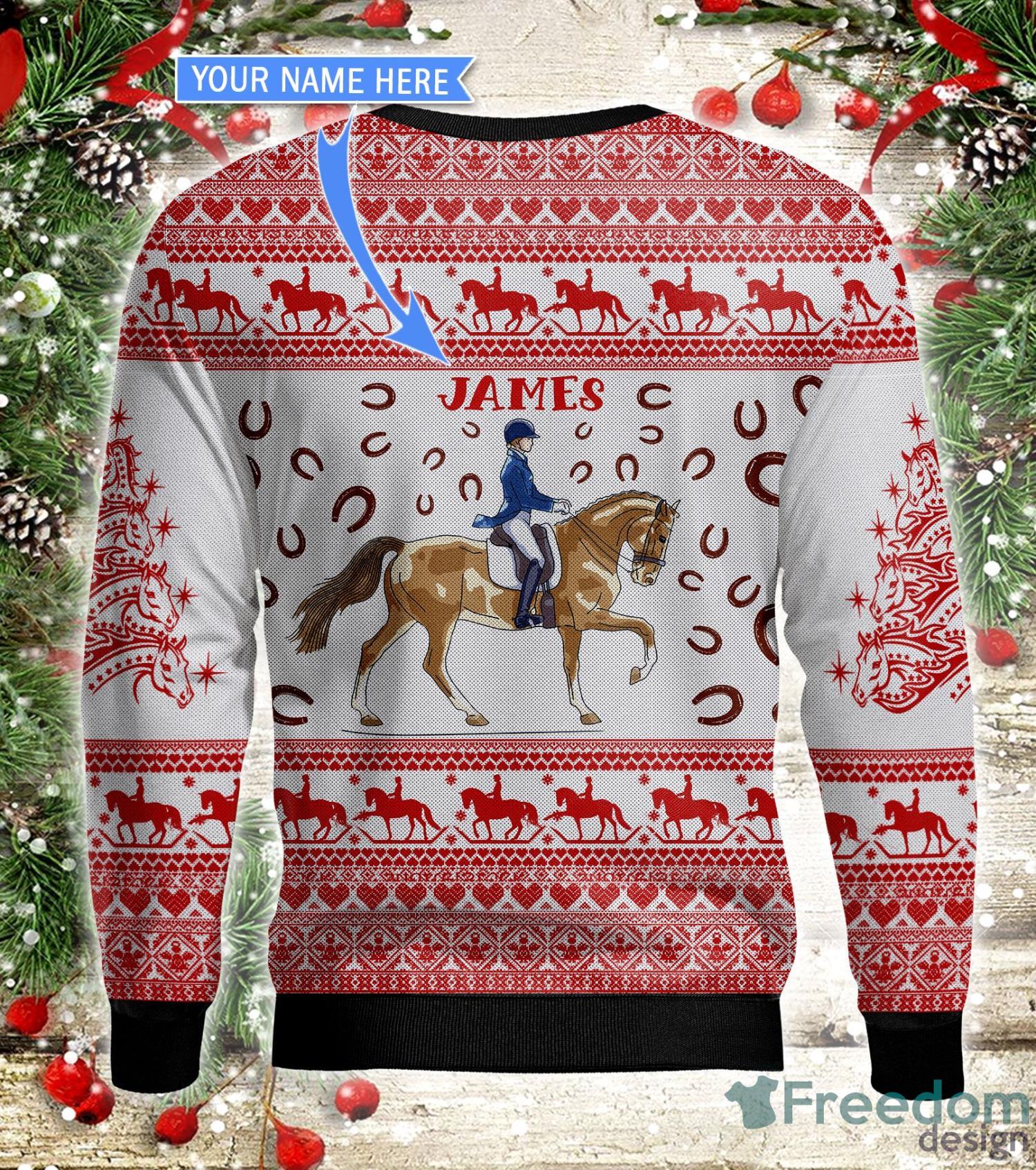 Dressage Personalized Name Christmas Gift Ugly Christmas Sweater Product Photo 3 Dressage Personalized Name Christmas Gift Ugly Christmas Sweater