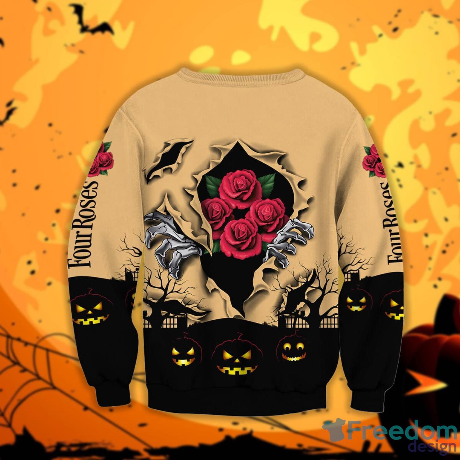 Four Roses Bourbon Scary Night Halloween Gift Sweatshirt Product Photo 2