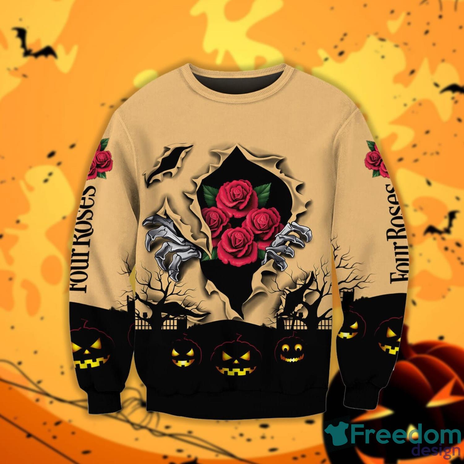 Four Roses Bourbon Scary Night Halloween Gift Sweatshirt Product Photo 1