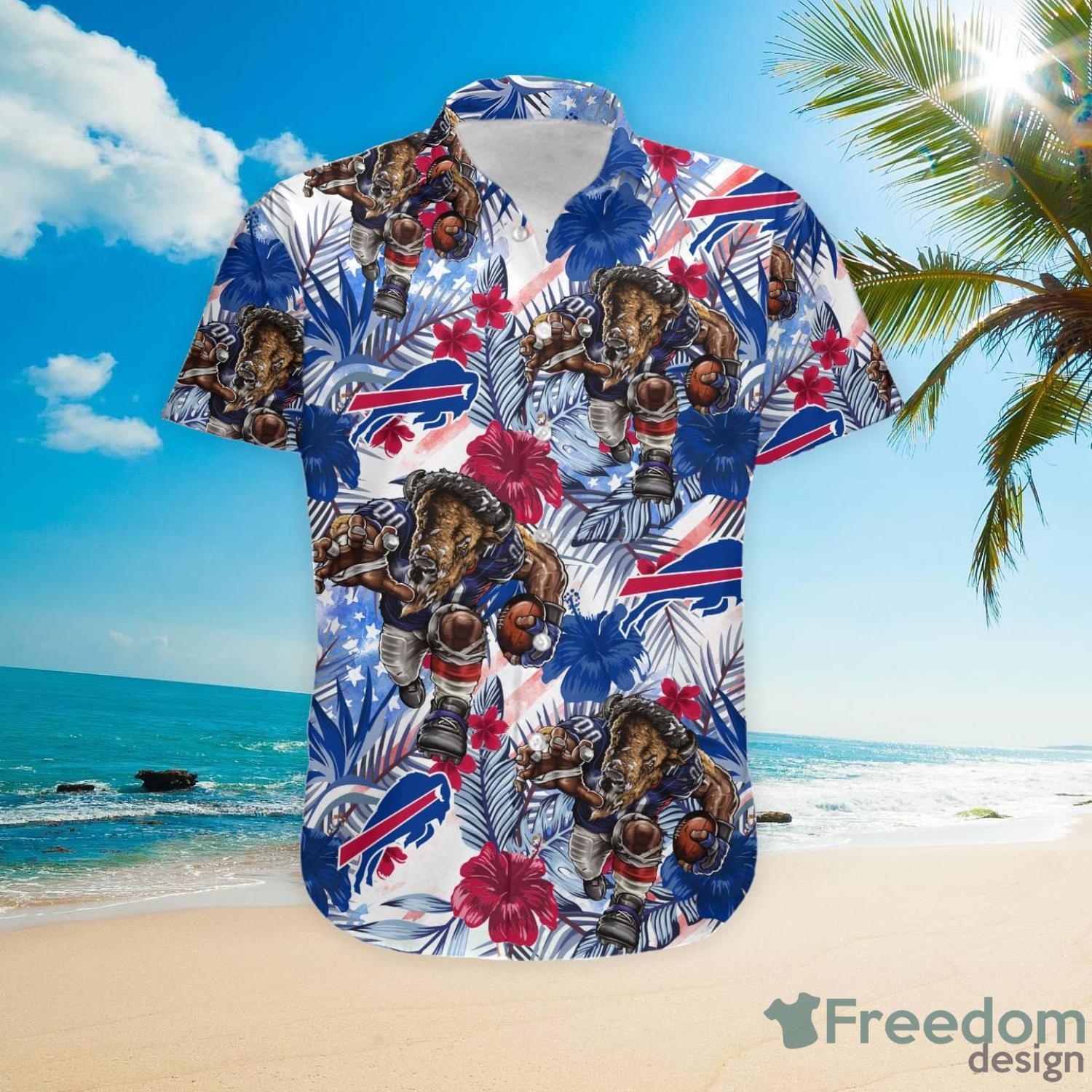 Nfl Buffalo Bills Flower Tropical American Flag Trendy Hawaiian Shirt Aloha  Shirt - Trendy Aloha