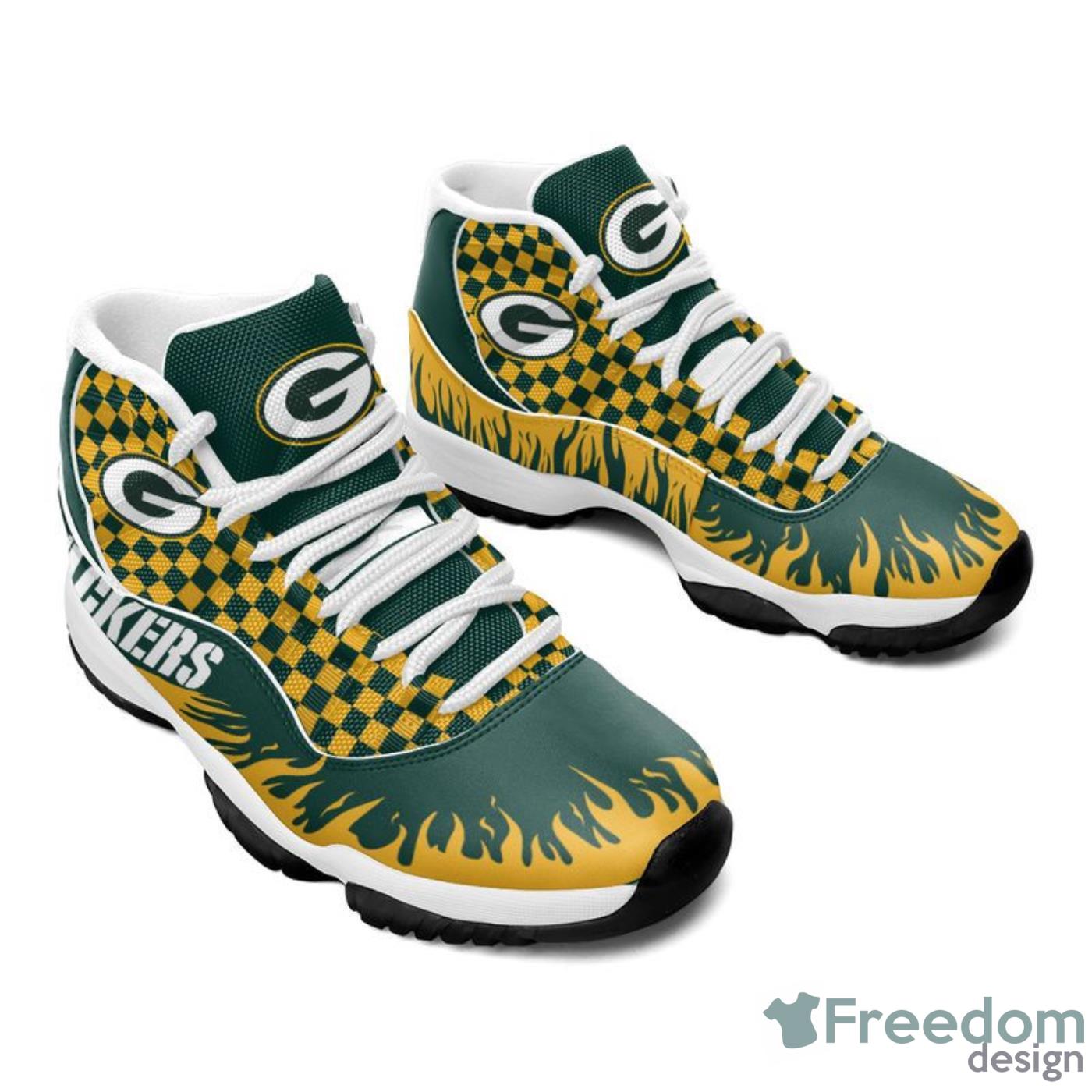 Green Bay Packers Air Jordan Sneaker Shoes - Freedomdesign