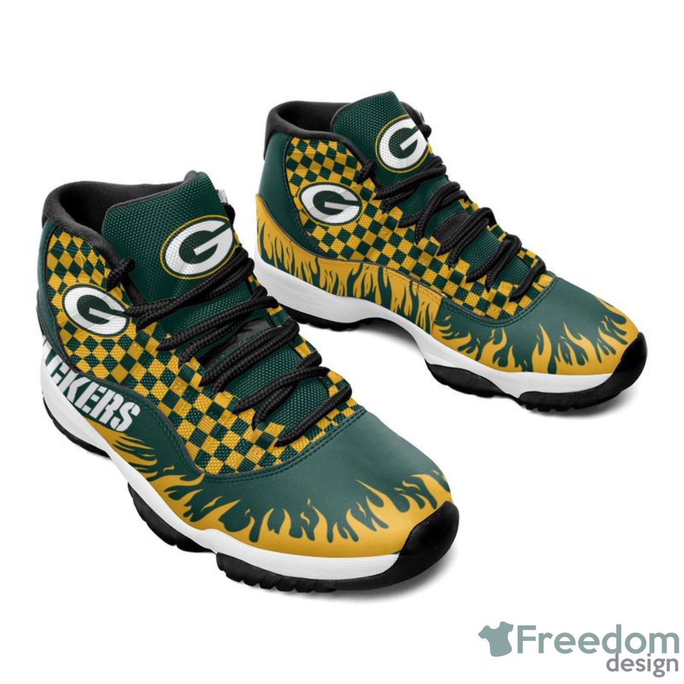 Green Bay Packers Air Jordan Sneaker Shoes - Freedomdesign