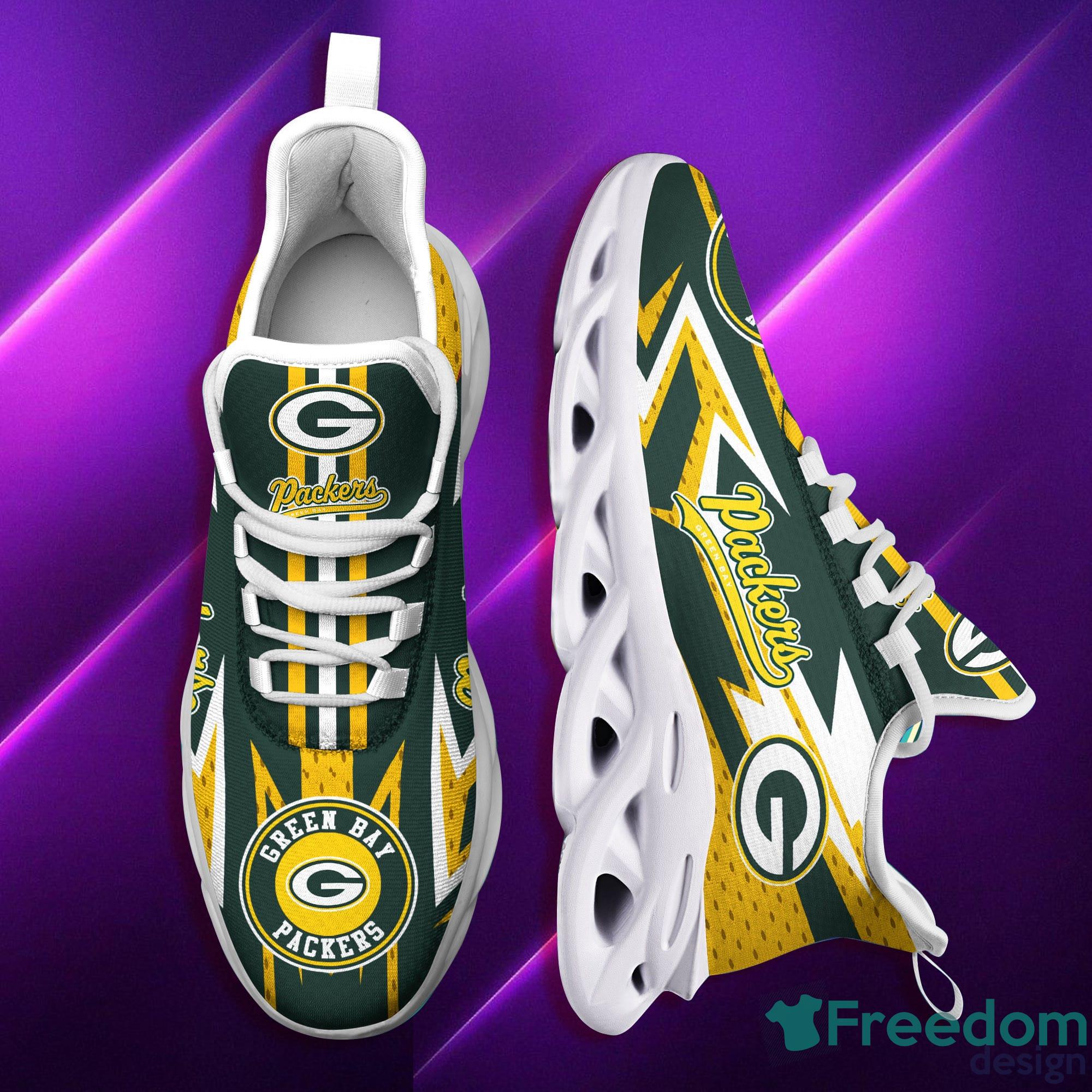 Green Bay Packers Max Soul Sneakers Running Sport Shoes Custom Name -  Freedomdesign