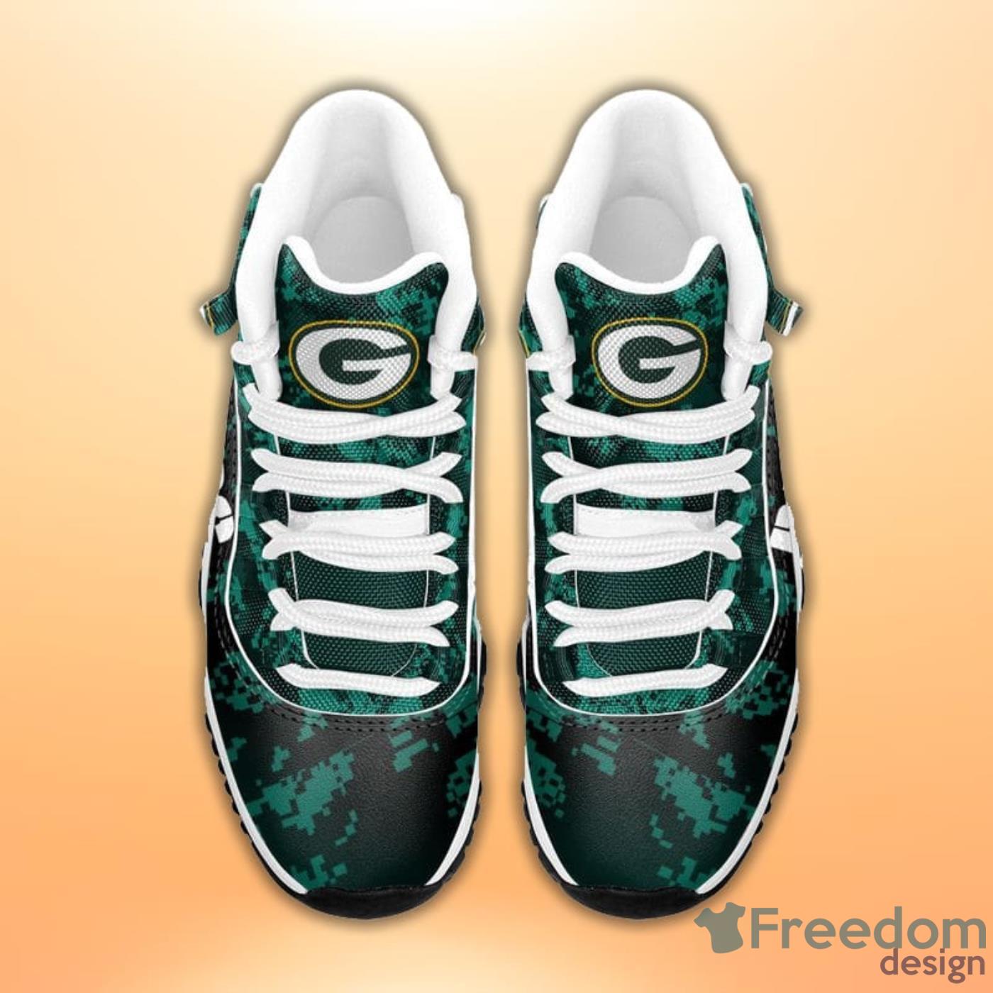 Green Bay Packers Ugly Christmas Style Canvas High Top Shoes / Green