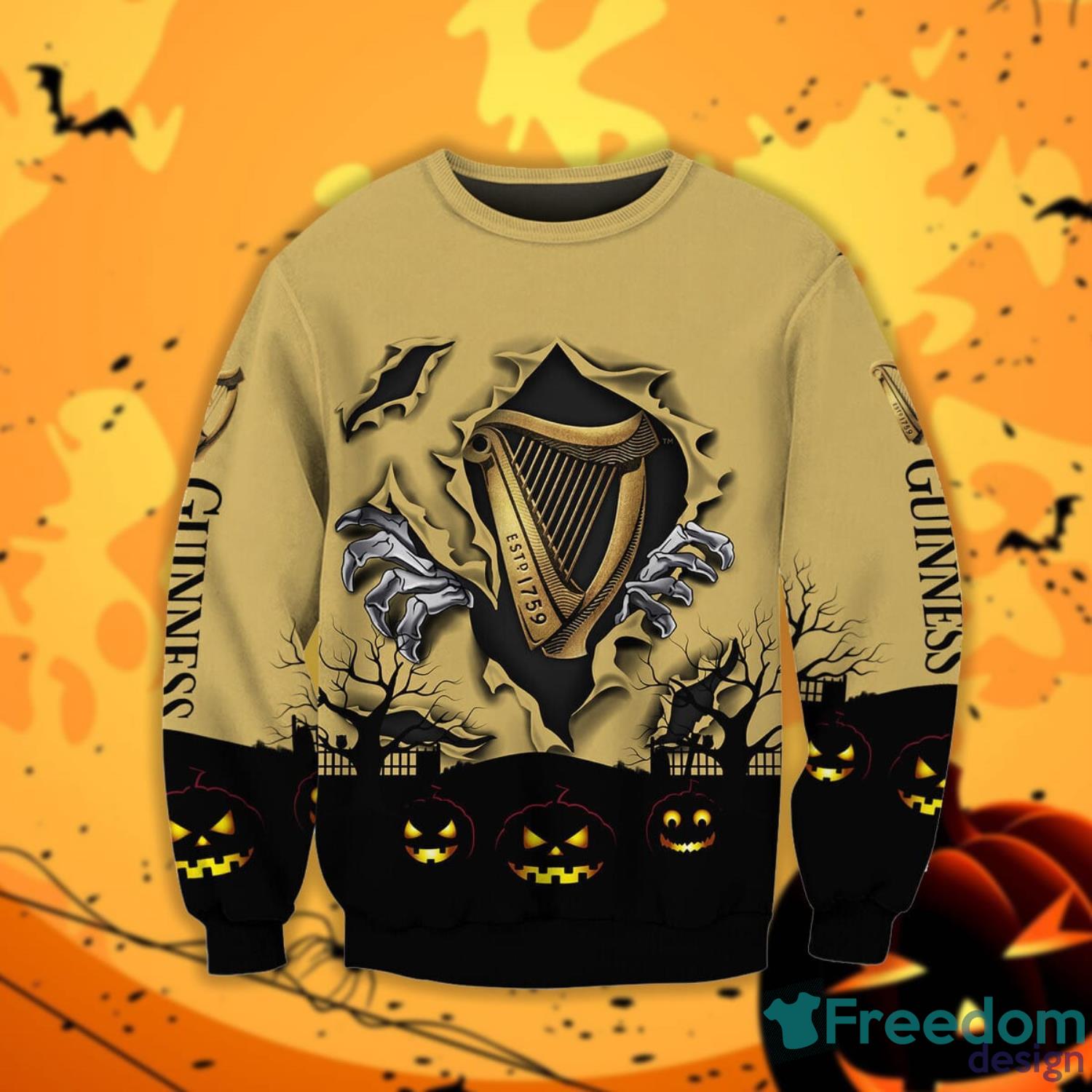 Guinness Beer Scary Night Halloween Gift Sweatshirt Product Photo 1