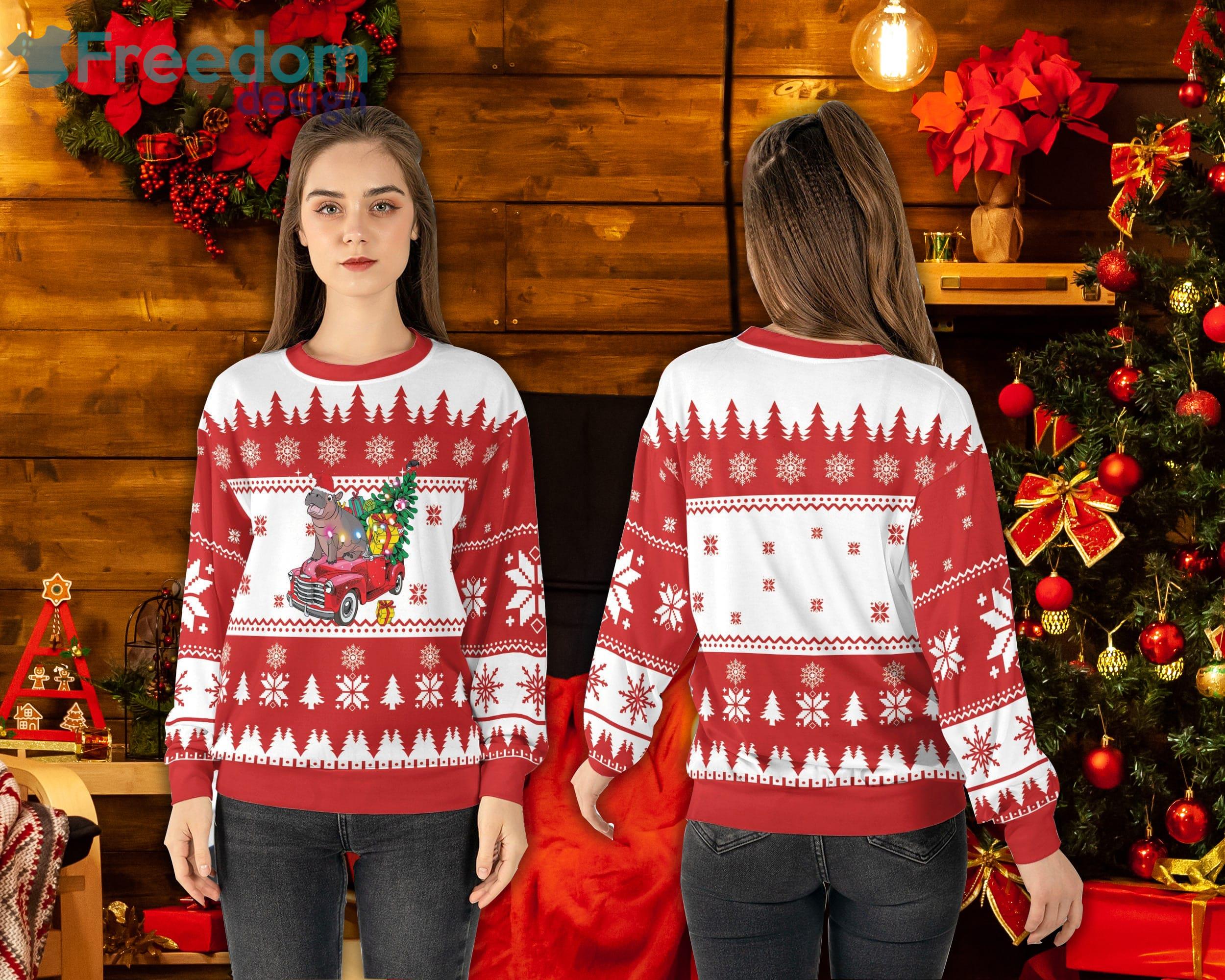 Hippo Ugly Christmas Sweater Merry Christmas Hippo Sweater Hippo