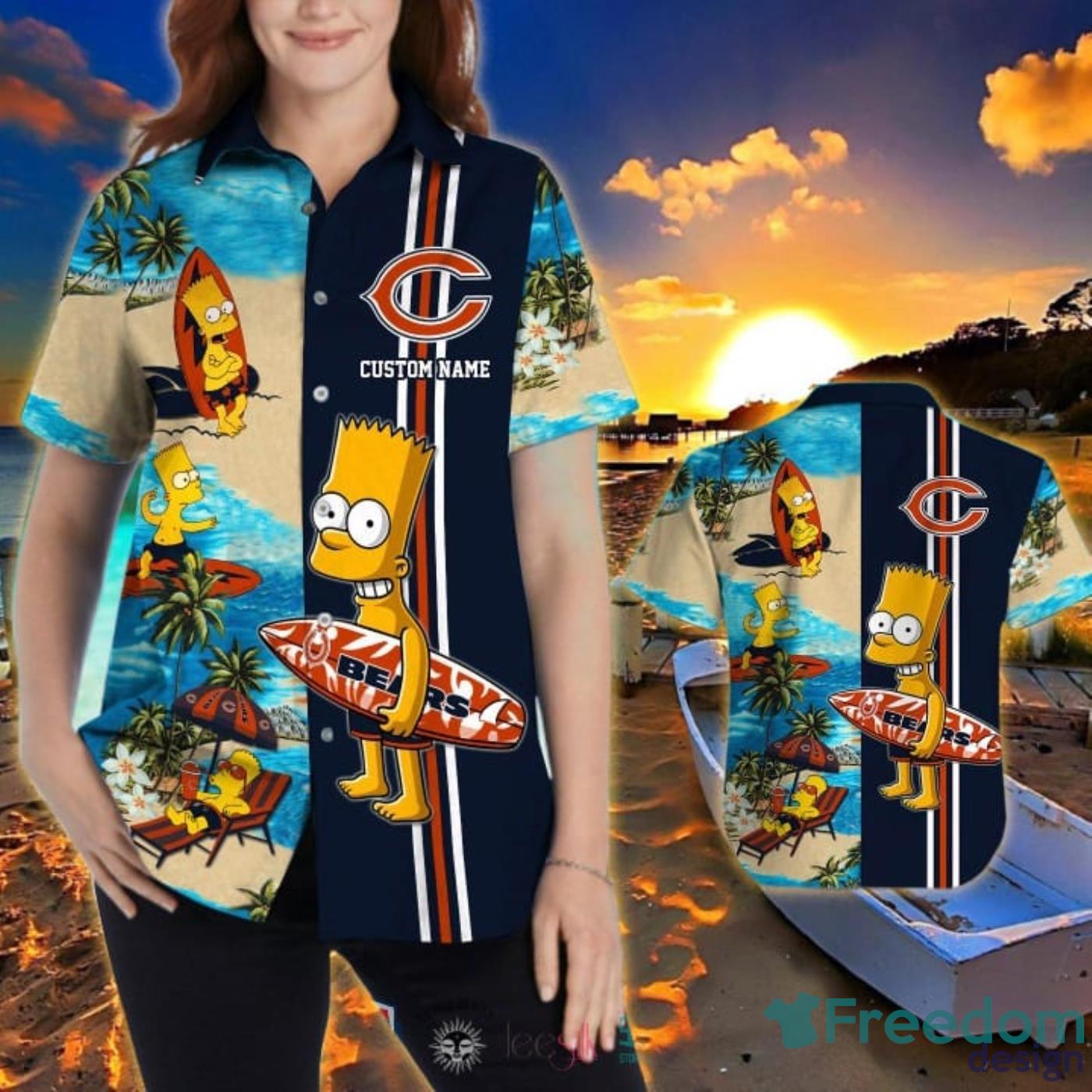 Hot Trend Personalized Chicago Bears Bart Simpson Hawaiian And