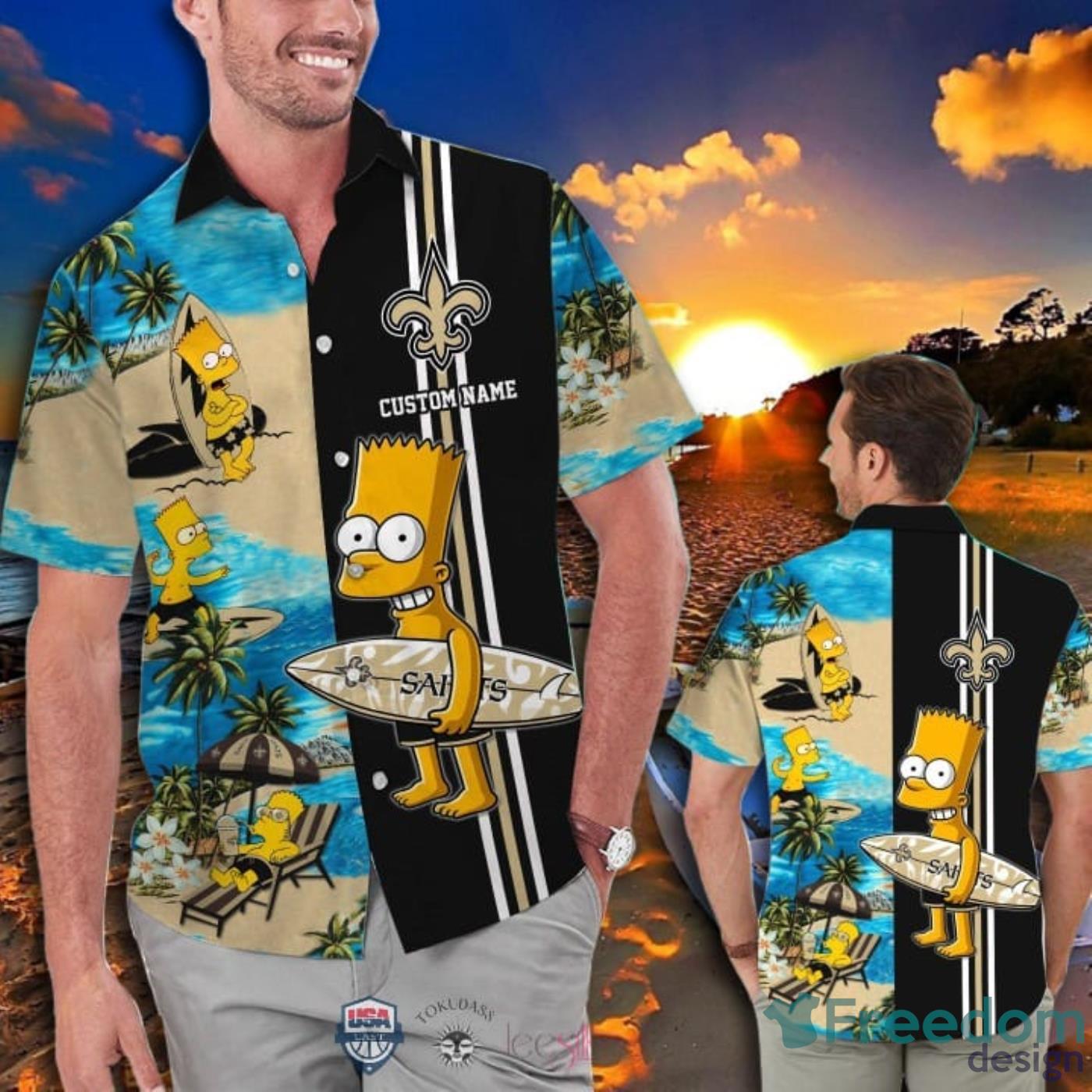 NFL New Orleans Saints Hawaiian Shirt Bart Simpson Trends Summer