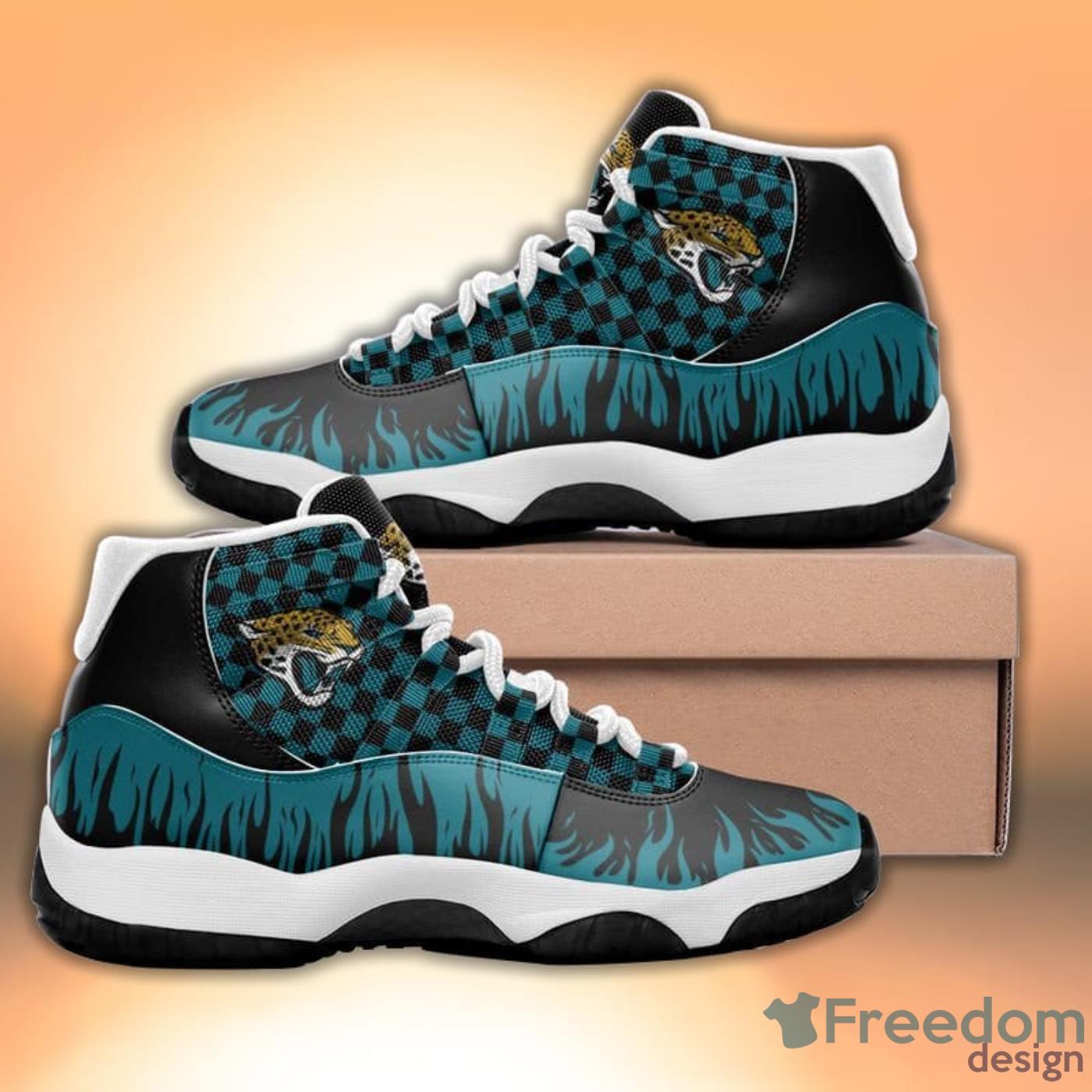 Jacksonville Jaguars Fire Pattern Style Sneaker Air Jordan 11