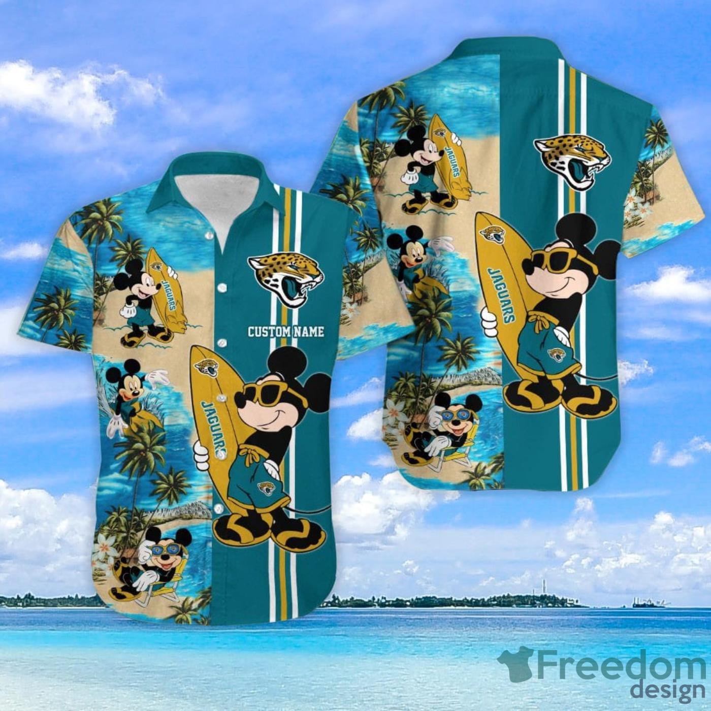 Custom Name Jacksonville Jaguars NFL Fans Mickey Lover Hawaian Shirt For  Men And Women