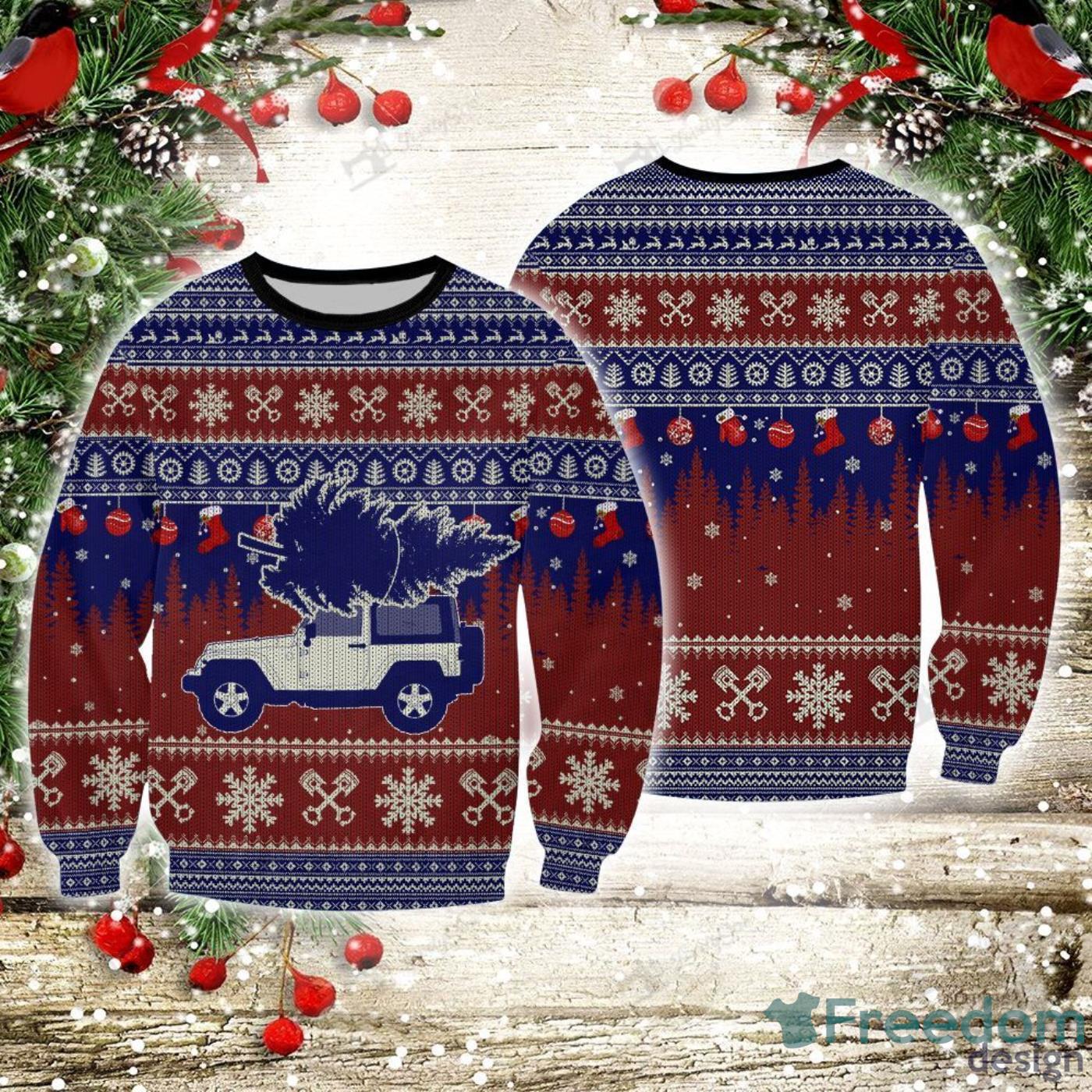 Jeep Through The Snow 3D Ugly Christmas 