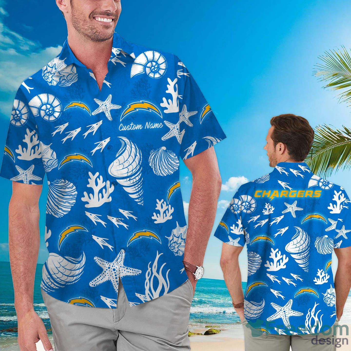 Los Angeles Chargers Custom Name Hawaiian Shirt - Freedomdesign