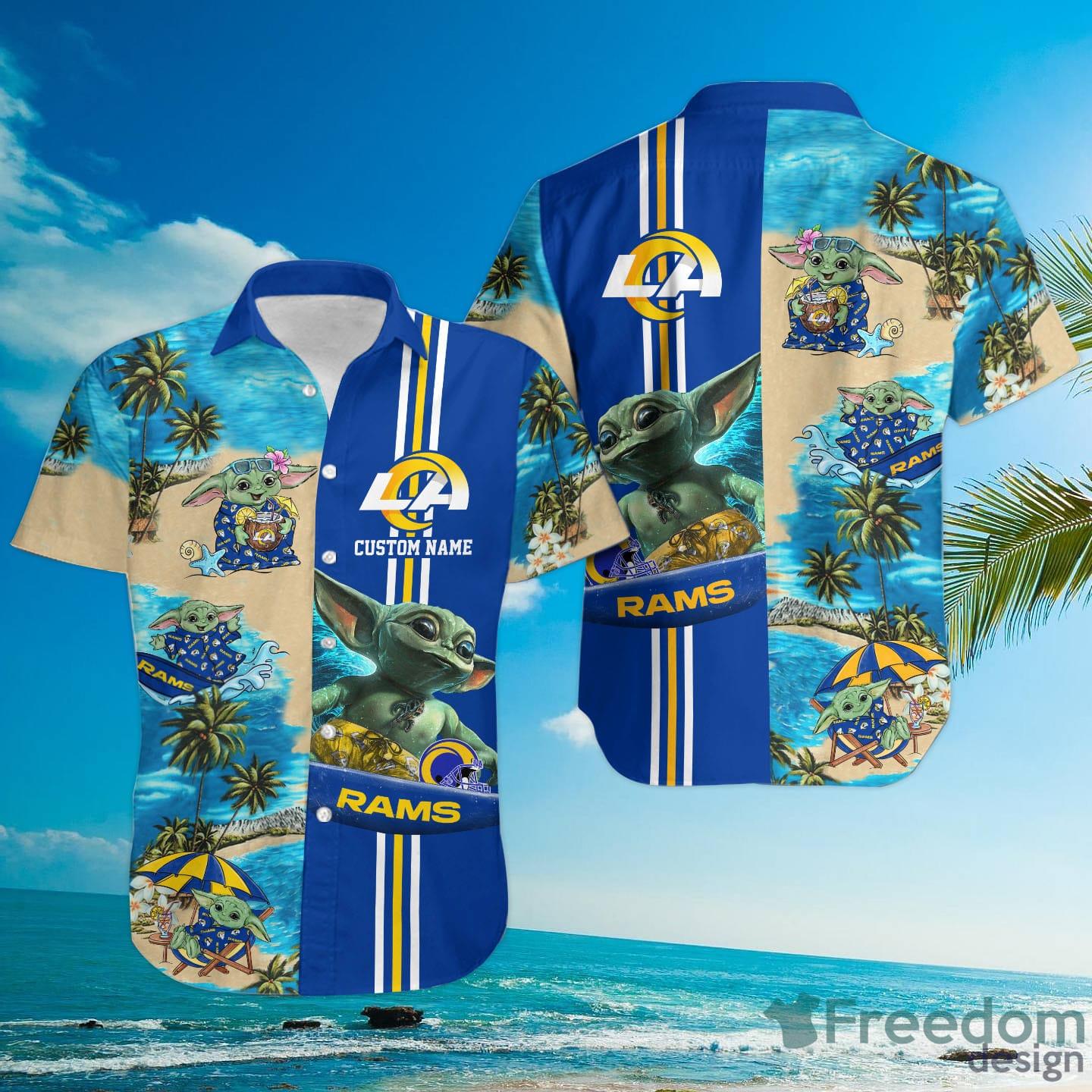 Custom Name For Fans Los Angeles Rams NFL Baby Yoda Lover Tropical