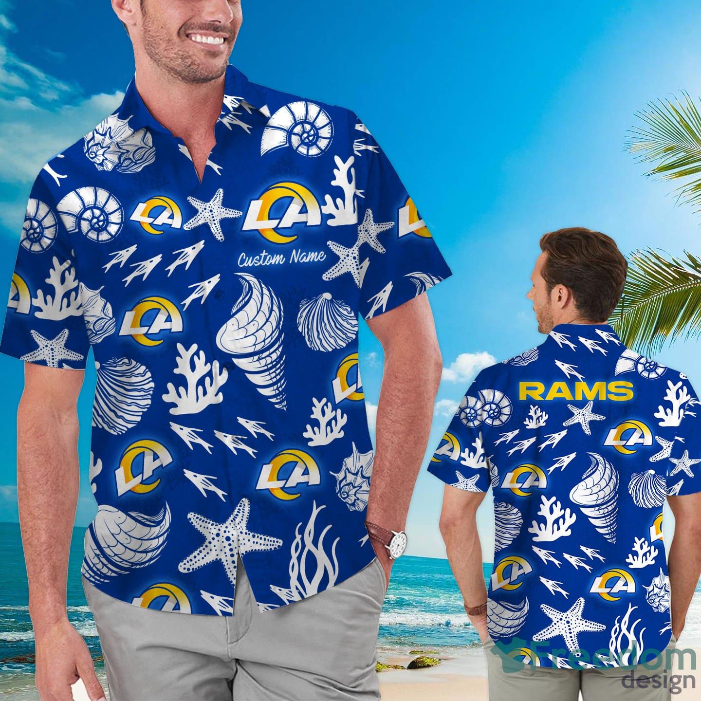 Los Angeles Rams Custom Name Hawaiian Shirt - Freedomdesign