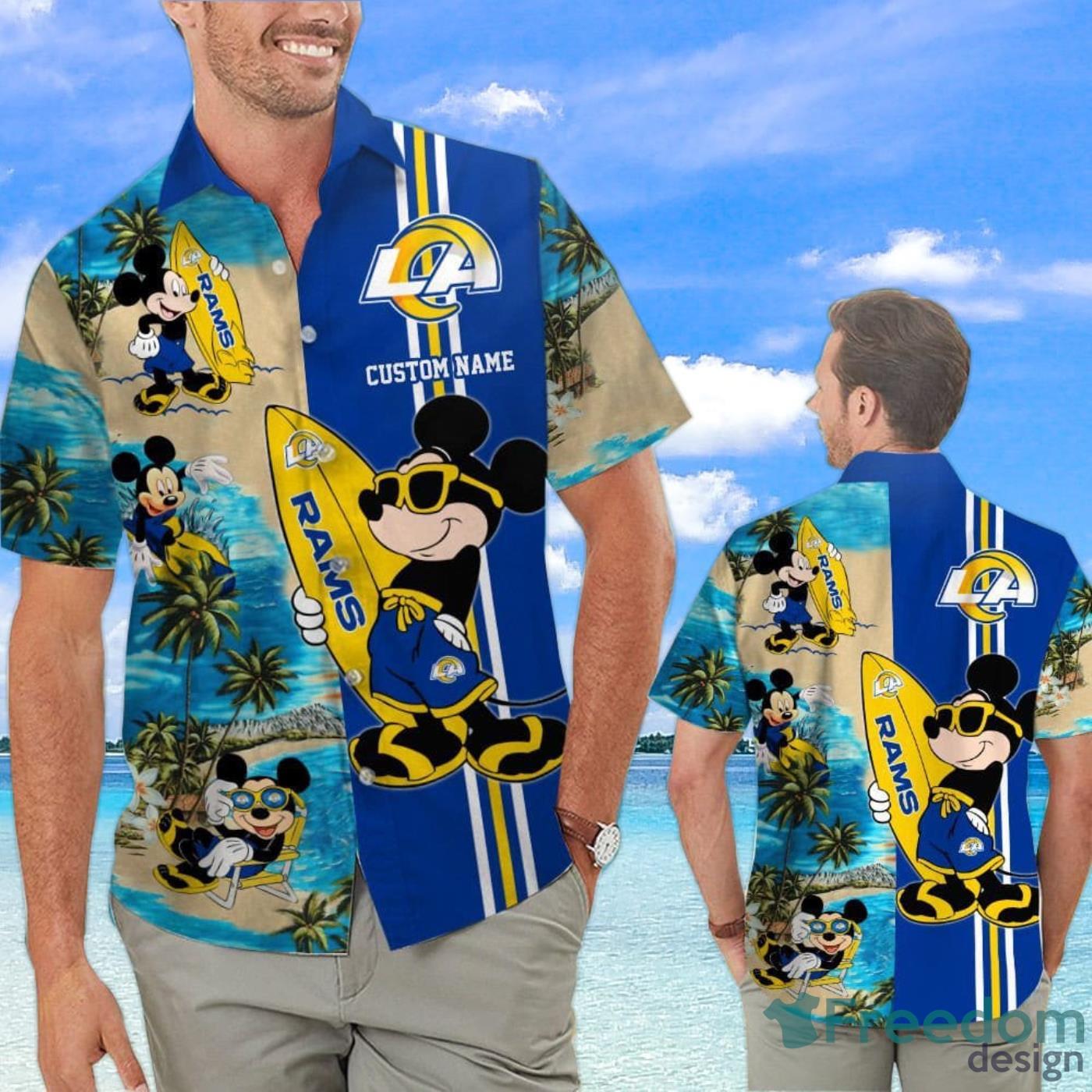 Los Angeles Rams Mickey Love White Hawaiian Shirt - Tagotee