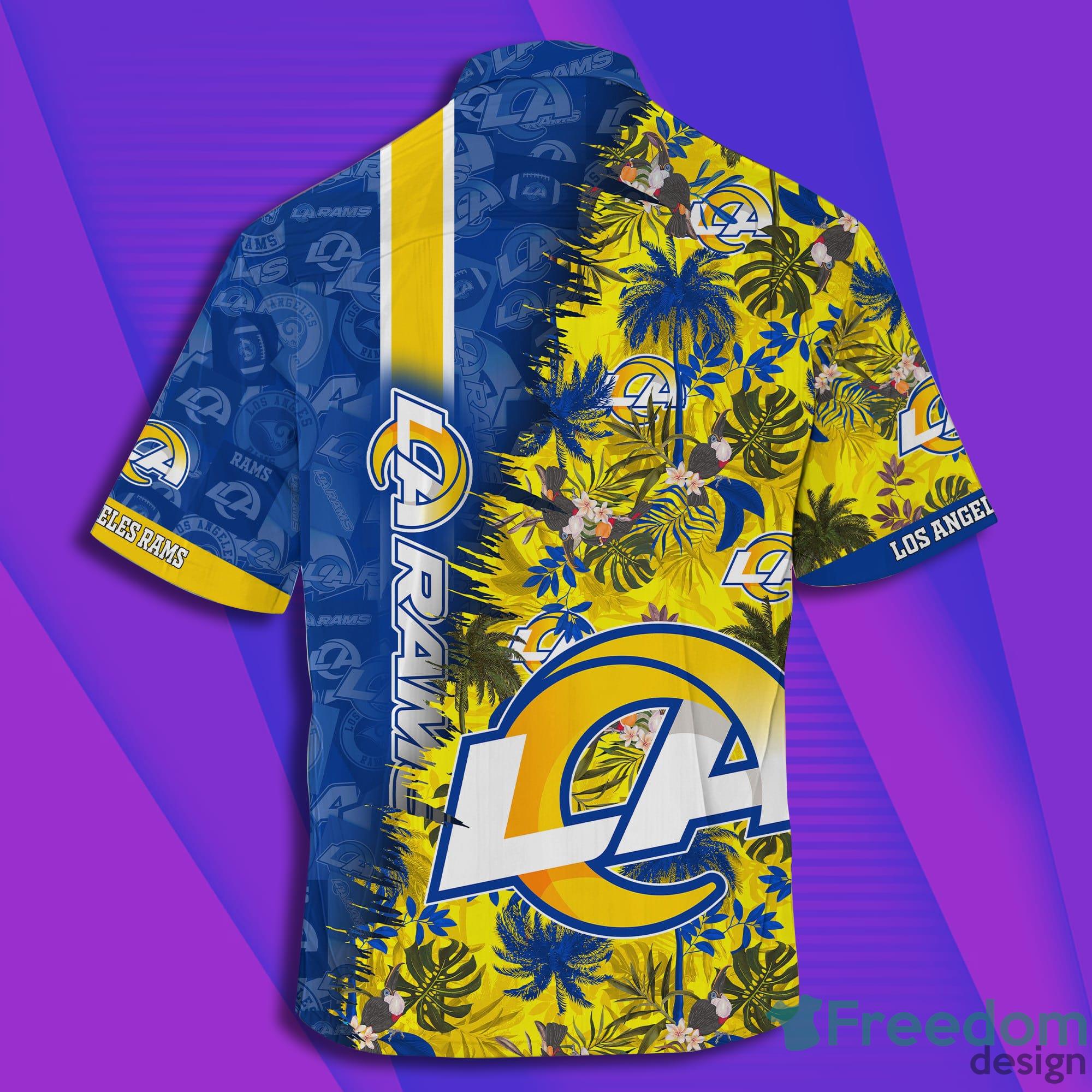 Los Angeles Rams NFL And Tropical Combo Summer Hawaiian Shirt And Pants Product Photo 3 Los Angeles Rams NFL And Tropical Combo Summer Hawaiian Shirt And Pants Product Photo 3