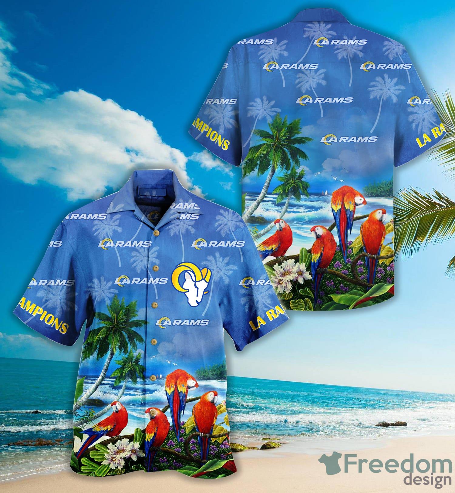 Los Angeles Rams Custom Name Hawaiian Shirt - Freedomdesign