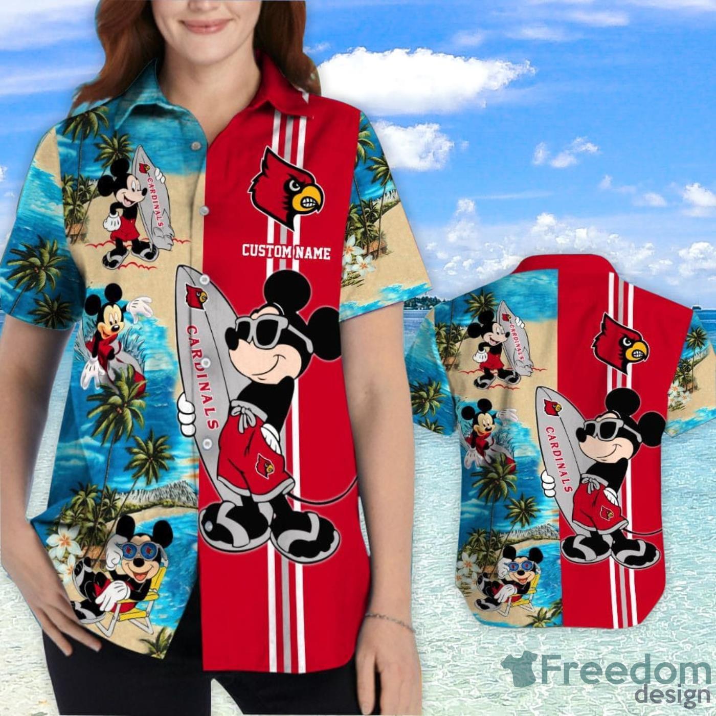 Louisville Cardinals Best Dad Custom Name Hawaiian Shirt - Limotees