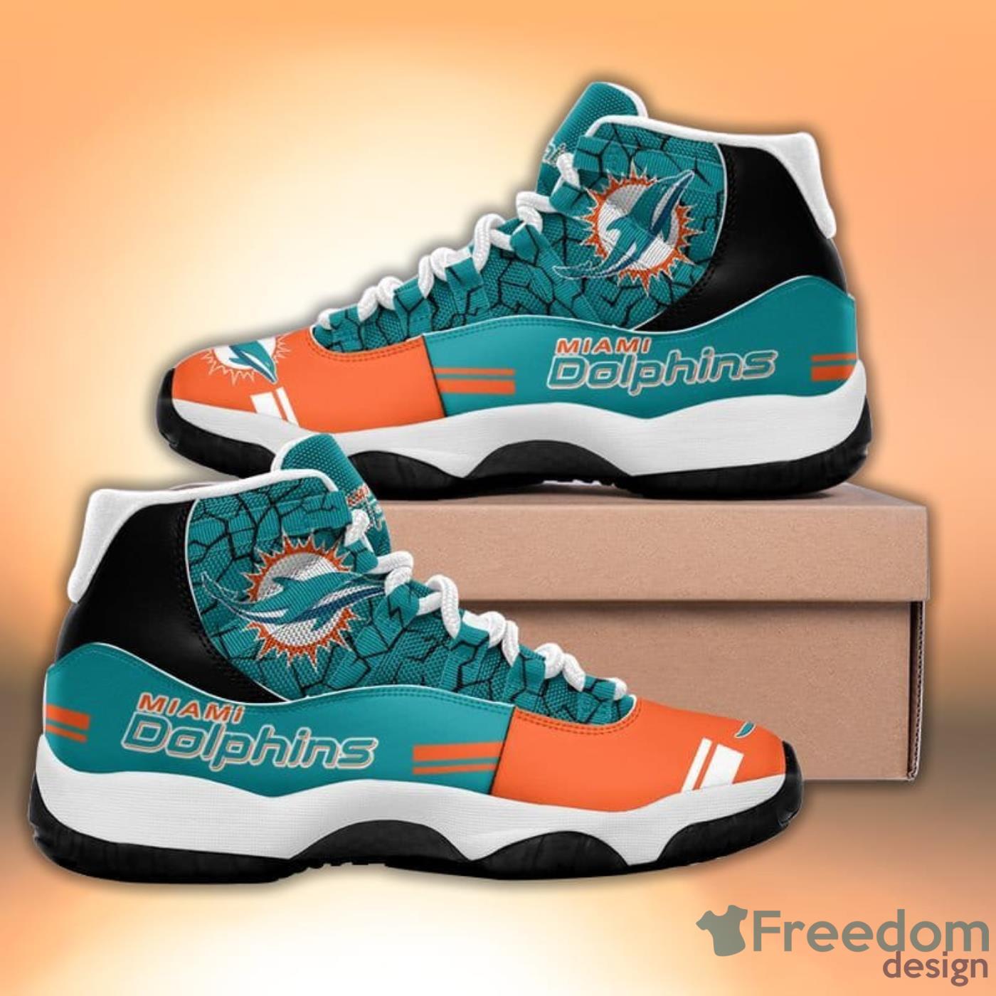 Miami Dolphins Scratch Pattern Style Sneaker Air Jordan 11 Shoes -  Freedomdesign