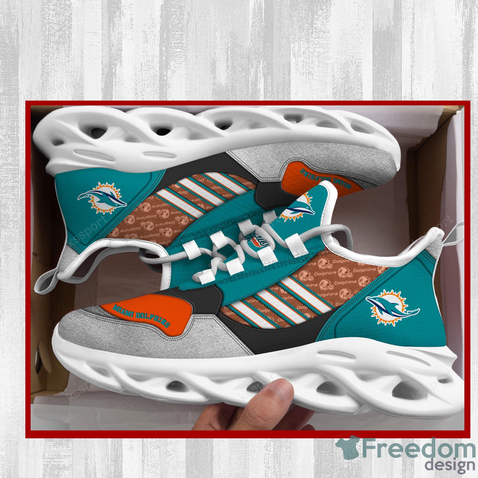 NFL Miami Dolphin Chunky Sneakers Black White Max Soul Shoes Men Women -  Freedomdesign